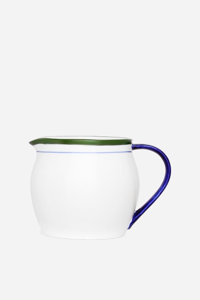 Keramikkrug - Weiß/Grün/Blau - 1