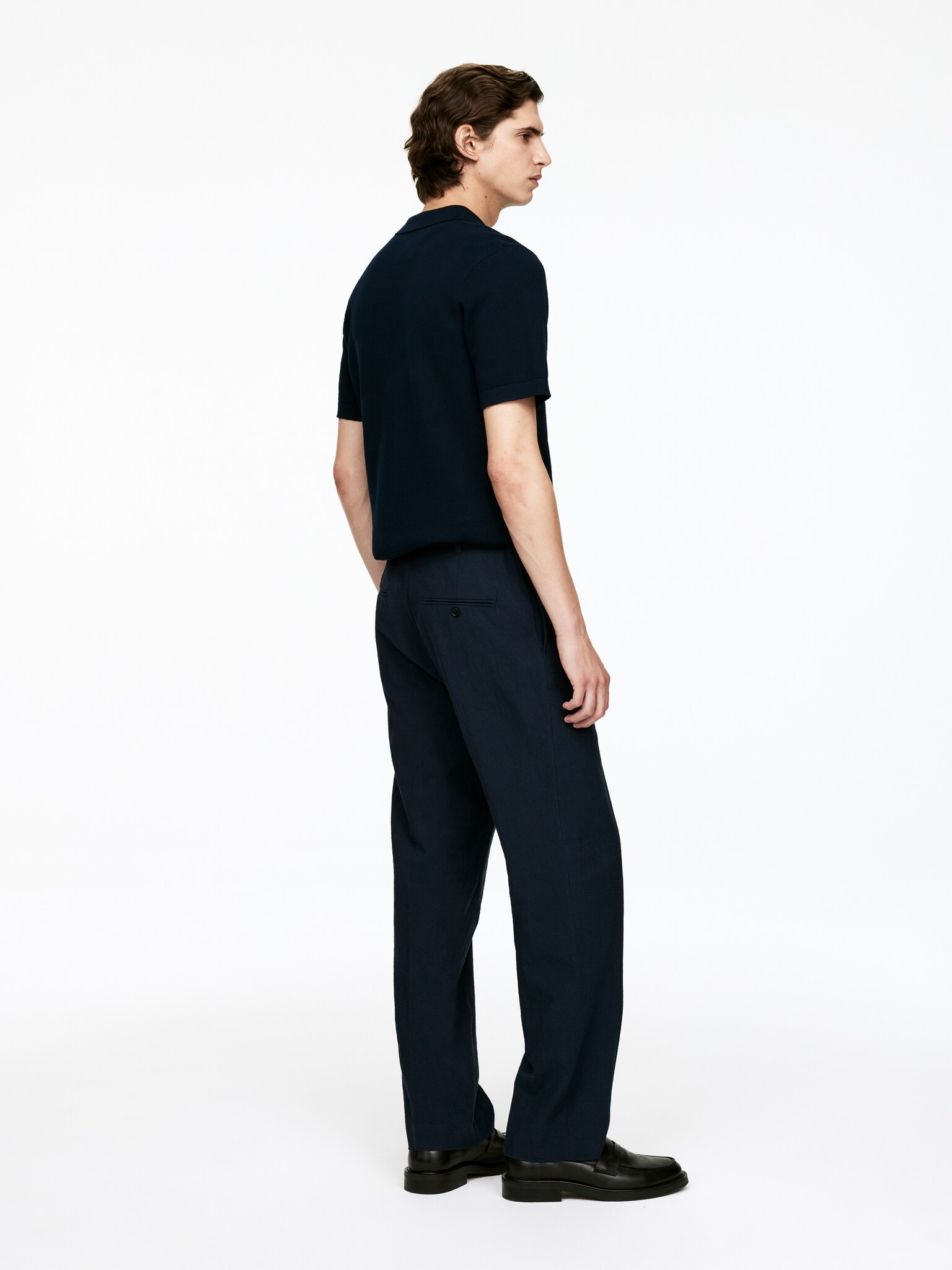 Pantalon texturé - Bleu foncé - 3