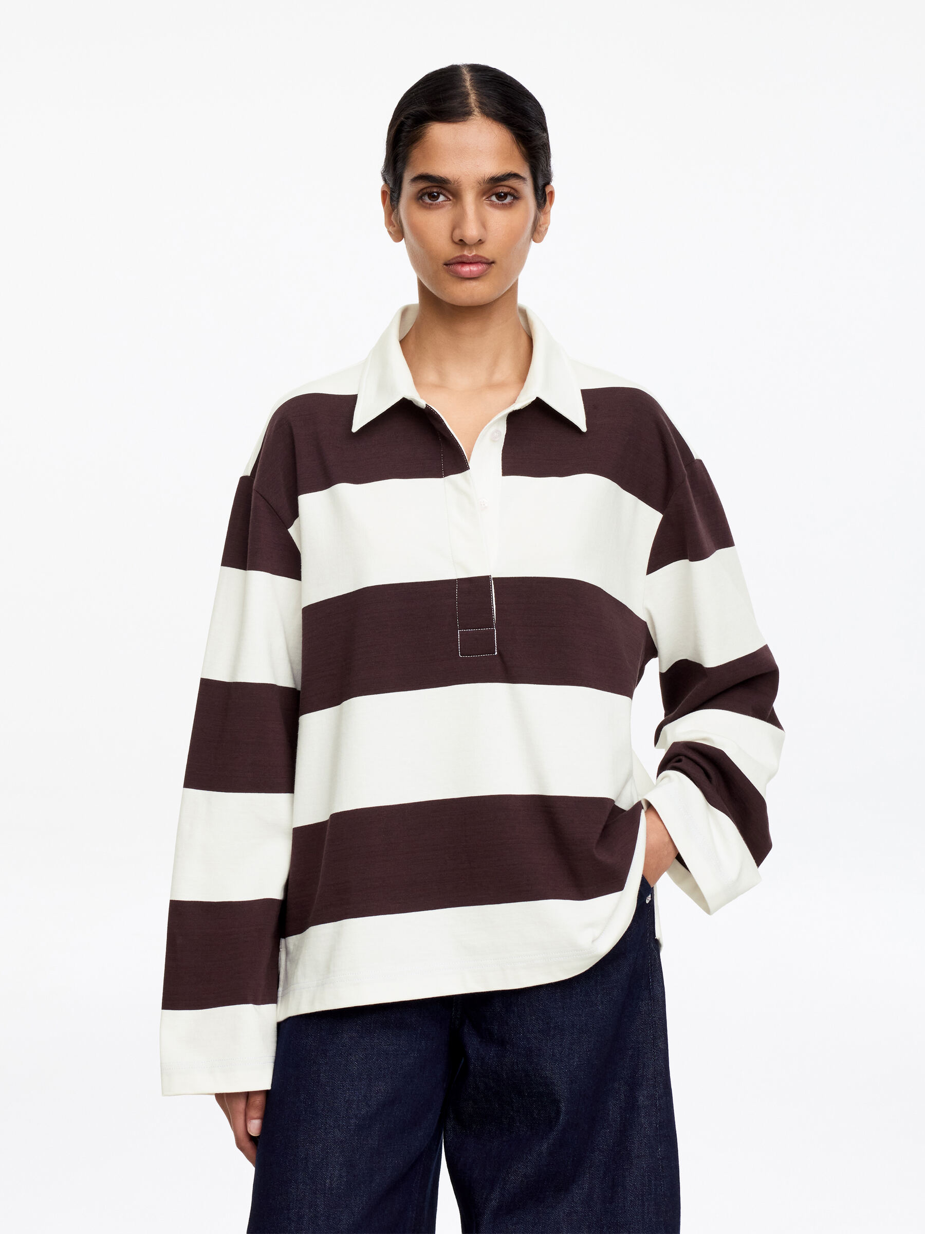 Bawełniana koszulka polo-#3C2A2B-18642