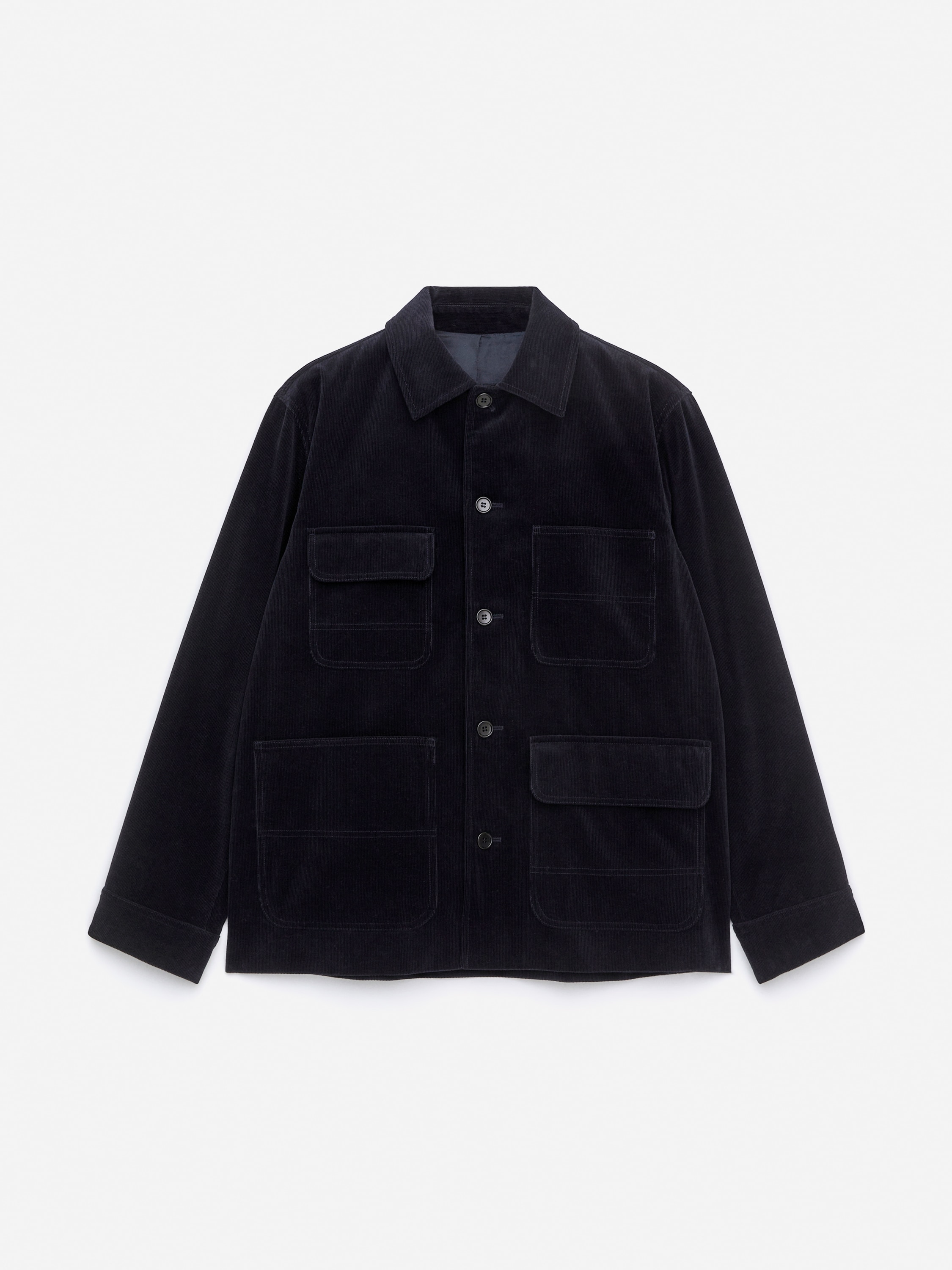 Corduroy Utility Jacket - Dark Blue/Dark Beige