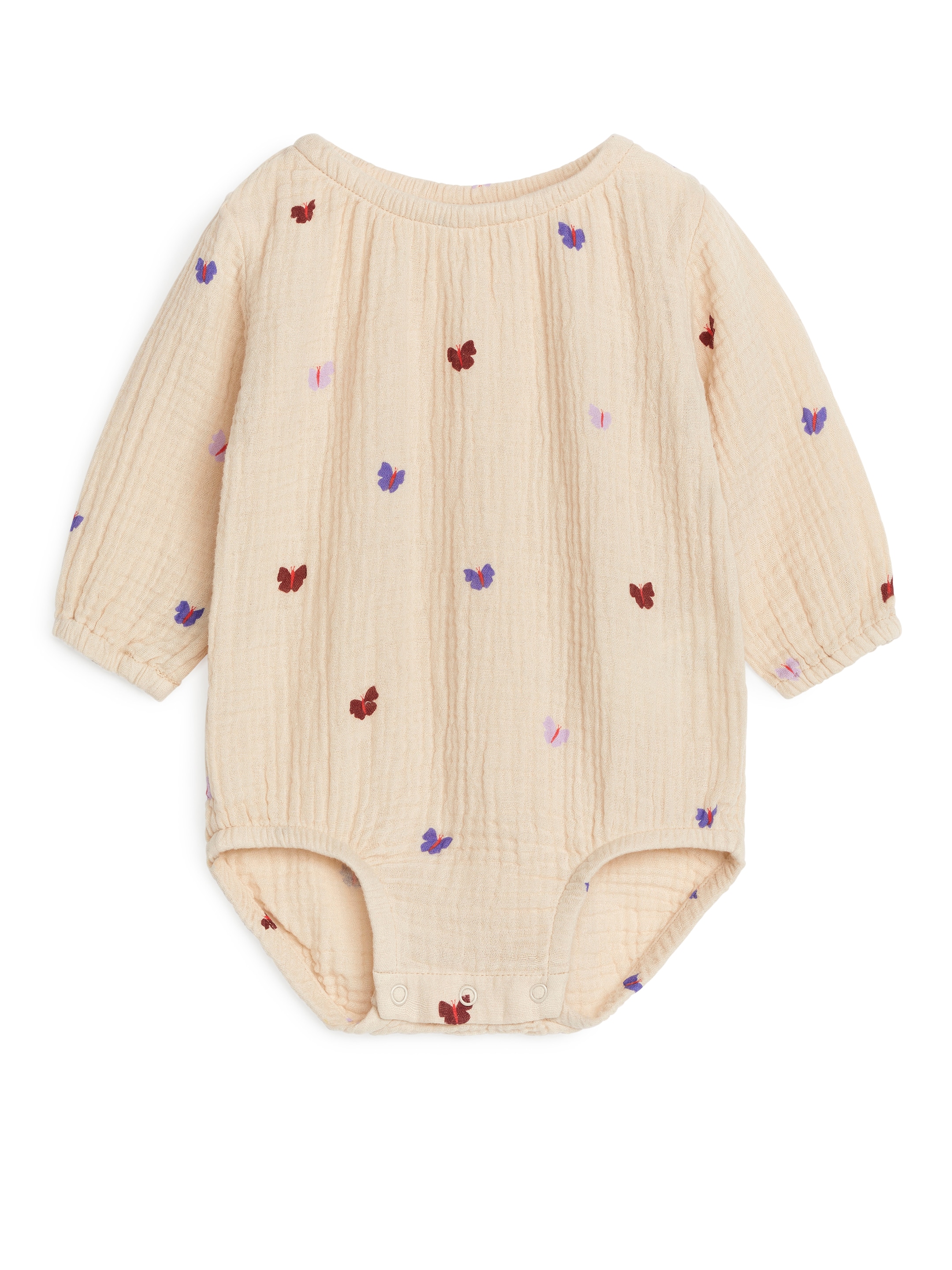 Grösseres Bild ansehen: Strampler aus Baumwollmusselin - Beige/Schmetterlinge - KINDER | H&M CH 1
