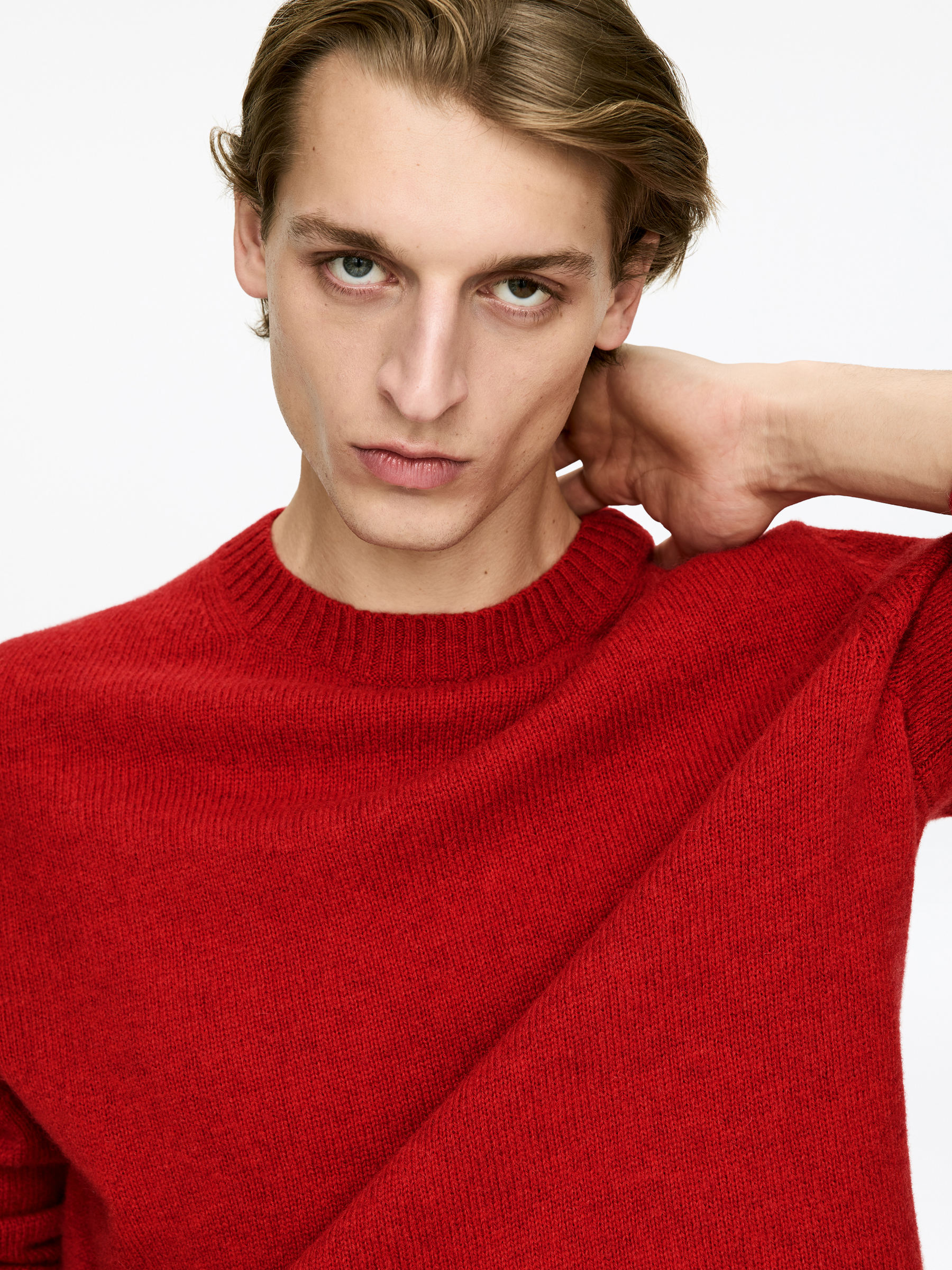 Crew-Neck Wool Jumper - Red - Regular fit - Men - StillMedia/Lookbook - 7