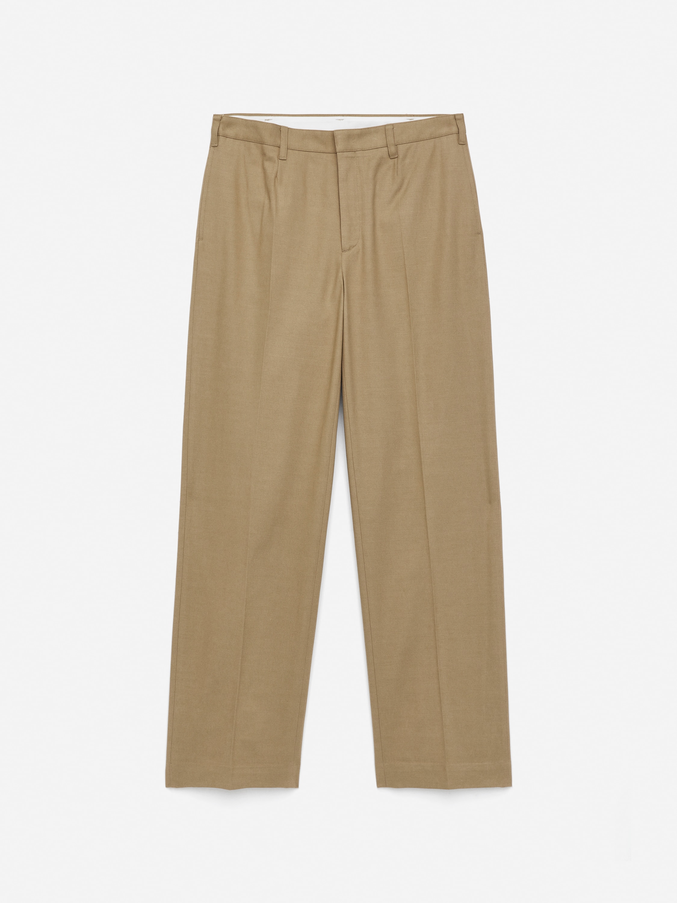 Pantaloni din bumbac croiți - Bej/Negru Închis