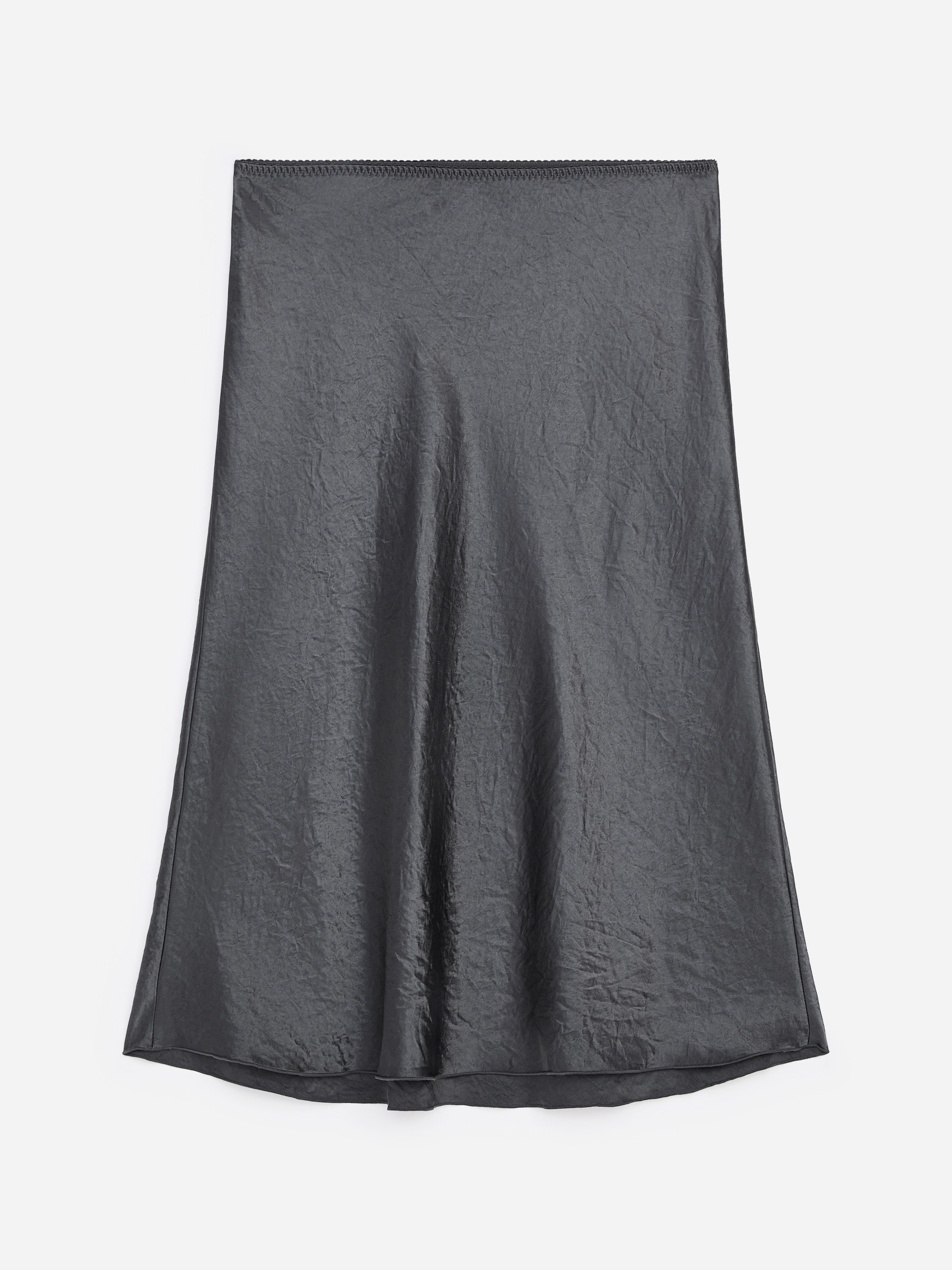 Falda lencera de satén - Gris oscuro/Verde claro