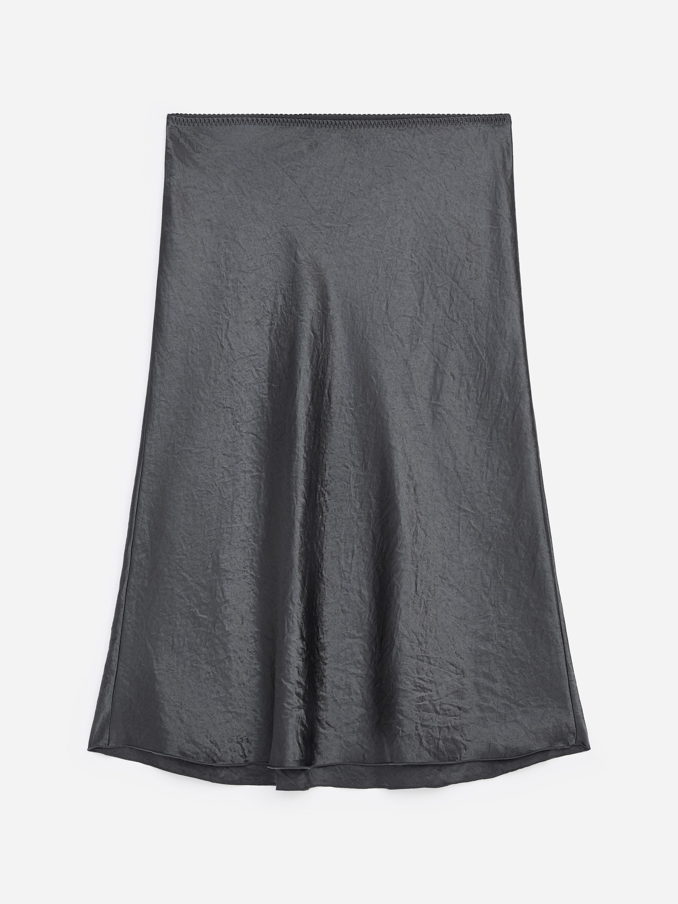 Falda lencera de satén - Gris oscuro - Corte estándar - Women - StillMedia/DescriptiveStillLife - 1