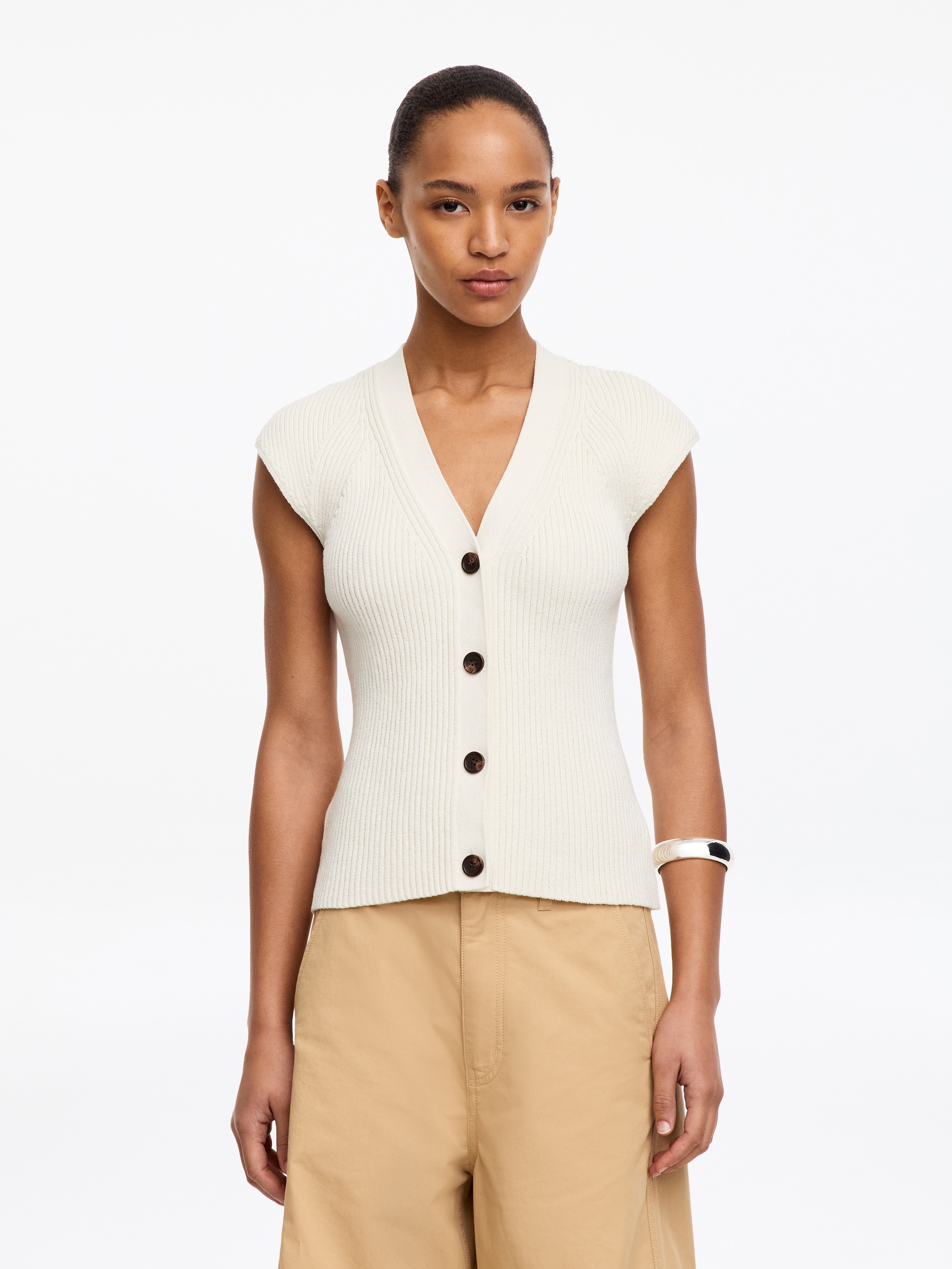 Top sin mangas de punto - Blanco roto - Corte estándar - Women - StillMedia/Lookbook - 9