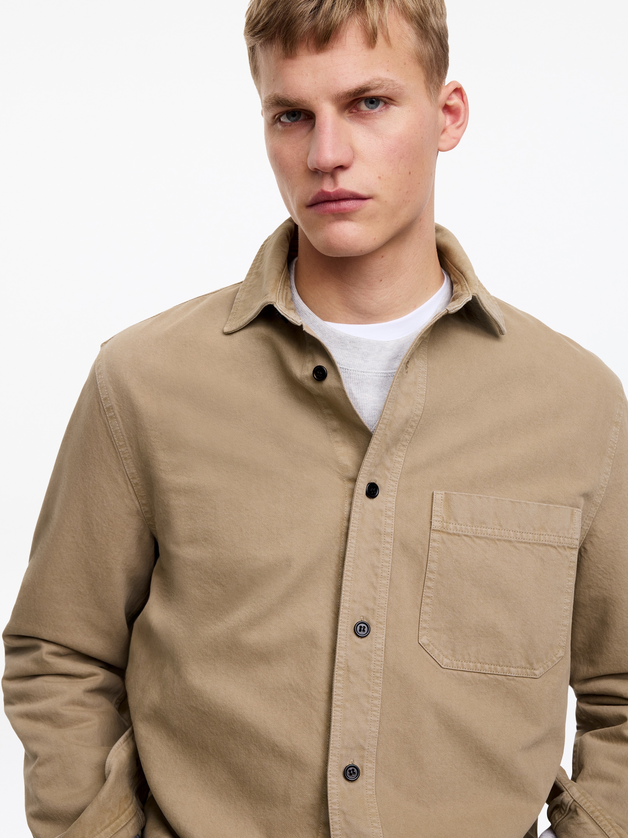 Cotton Overshirt - Beige - Regular fit - Men - StillMedia/Lookbook - 6