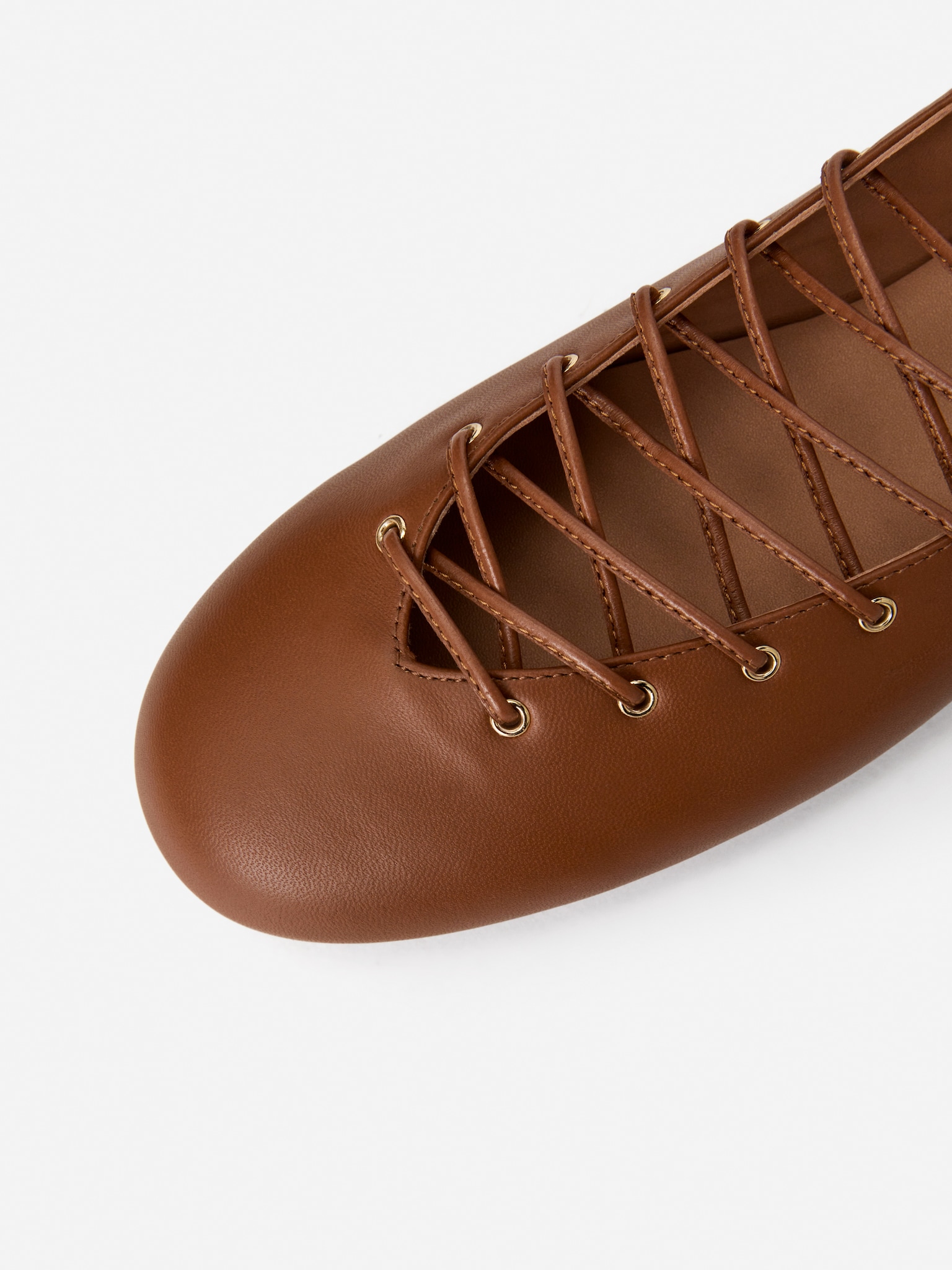 Ballerines à lacets - Cognac - 3