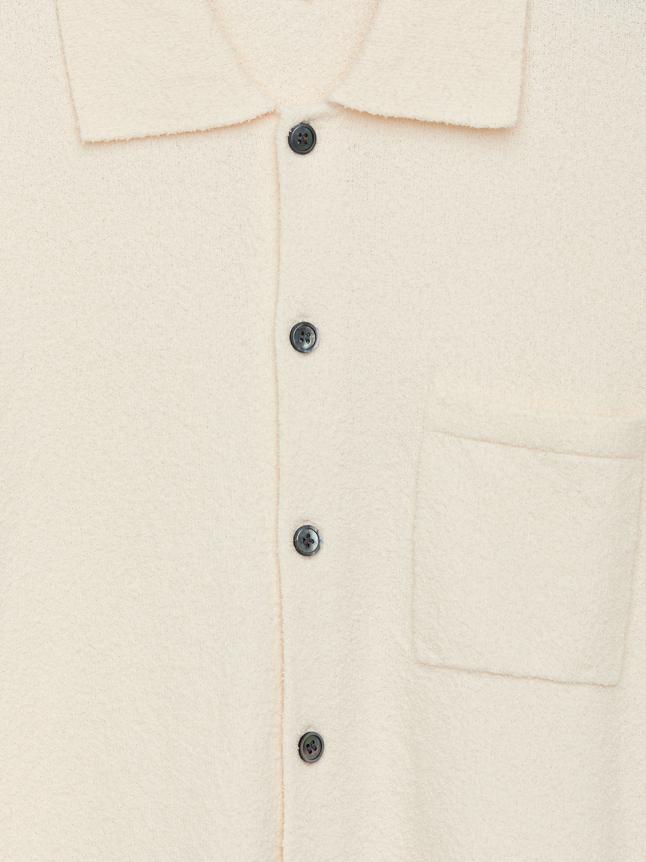 Fine-Knit Polo Shirt - Off White - Loose fit - Men - StillMedia/DescriptiveDetail - 1