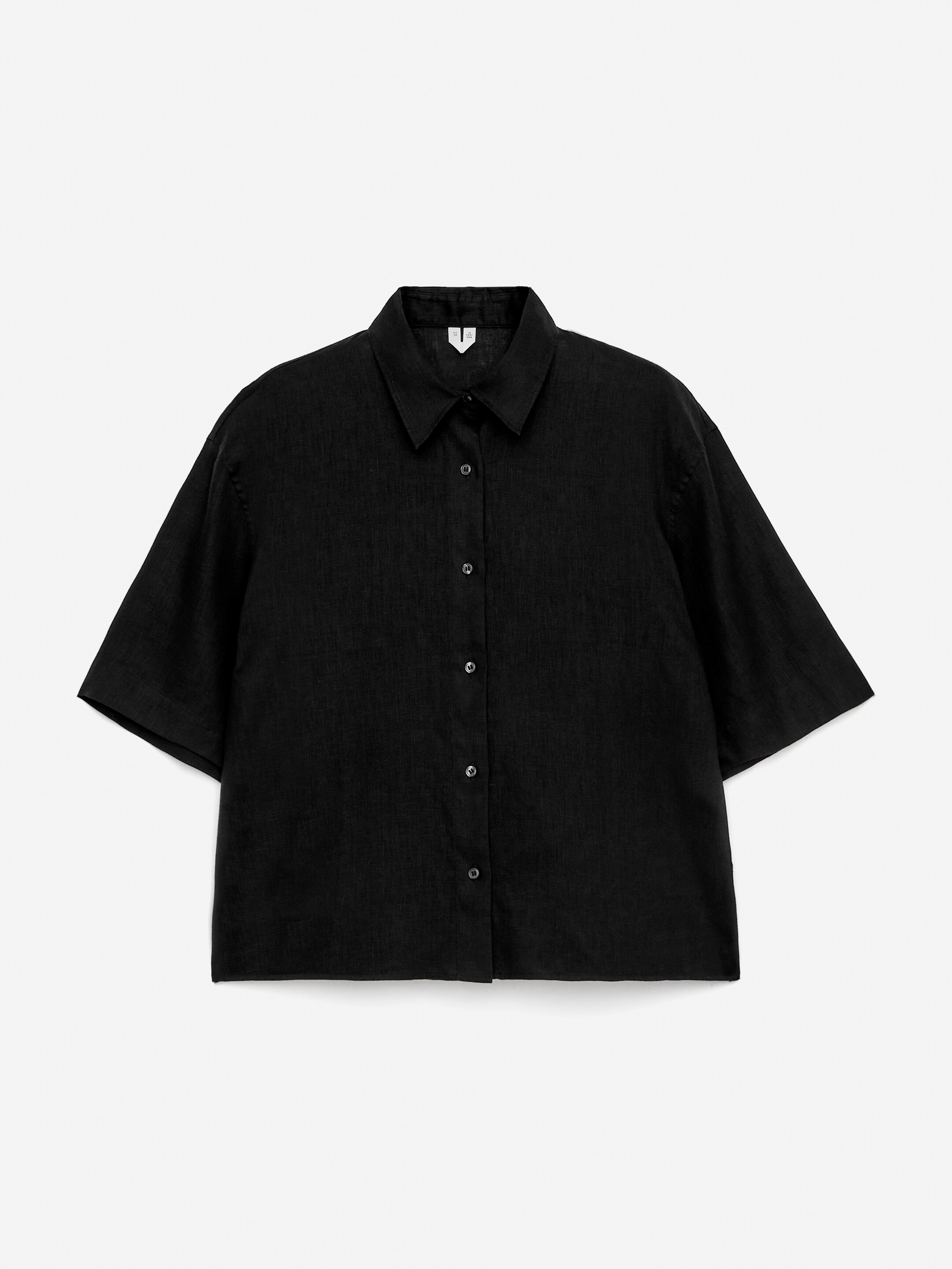 Visa större bild: Linneskjorta med lös passform - Svart - DAM | H&M SE 5