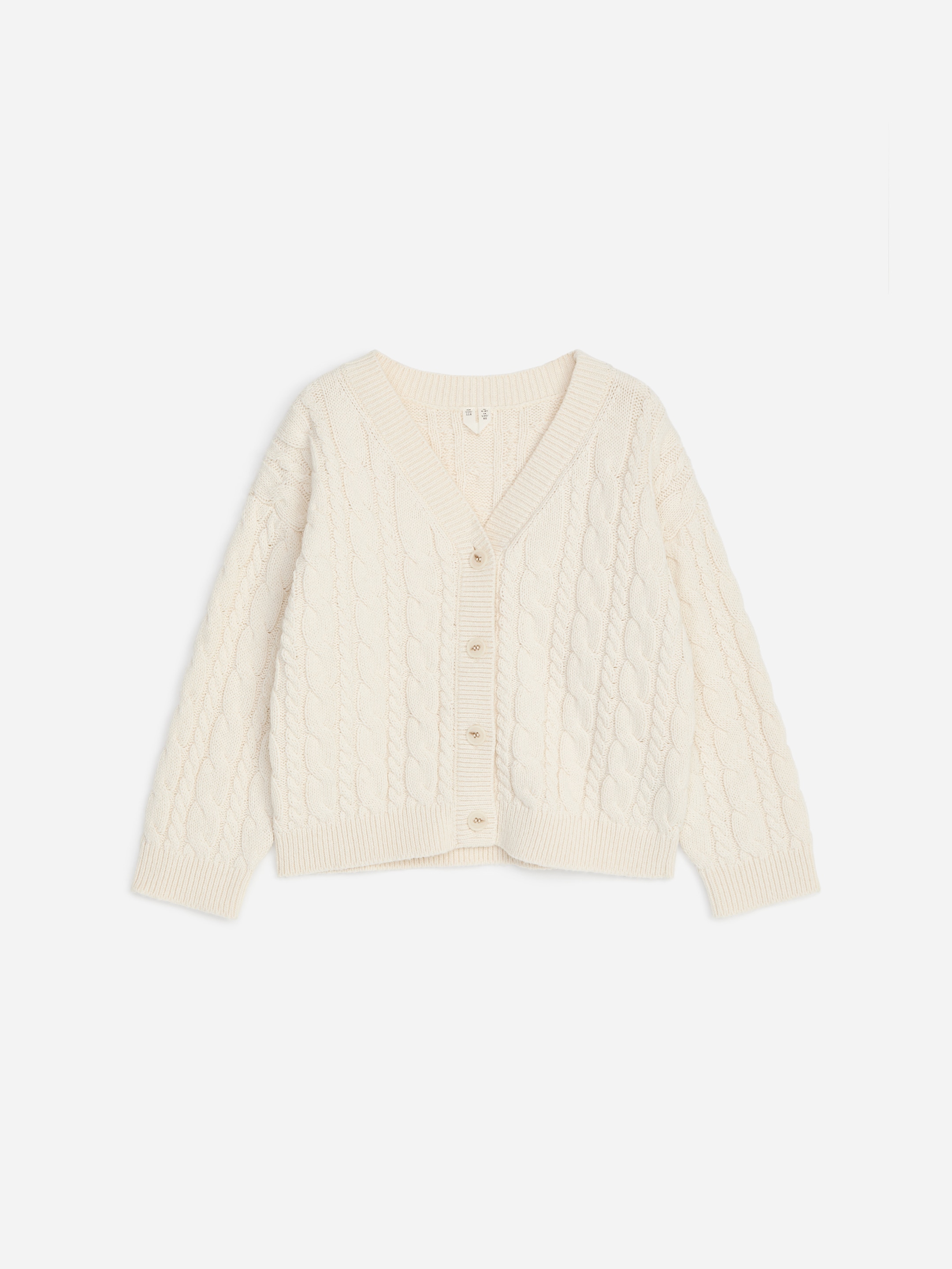 Cable-Knit Cardigan-White-21154