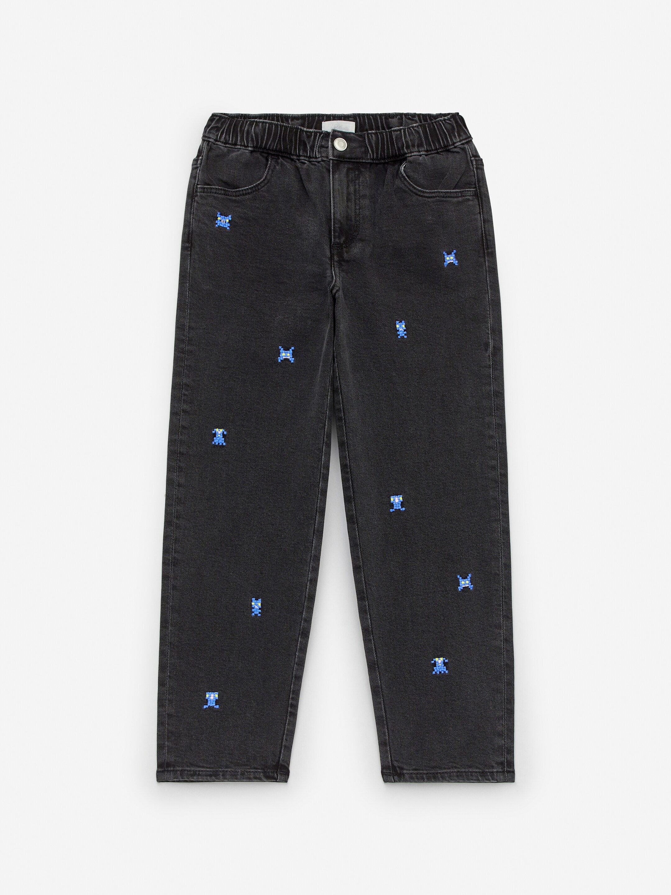 Größeres Bild anzeigen: Bestickte Jeans - Mattschwarz - Kids | H&M AT 1