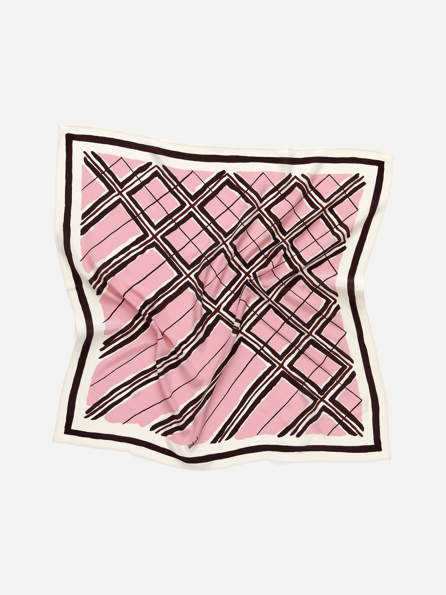 Foulard en soie imprimé - Rose/Marron/Noir/Blanc/Blanc/Noir/Noir/Blanc - 5