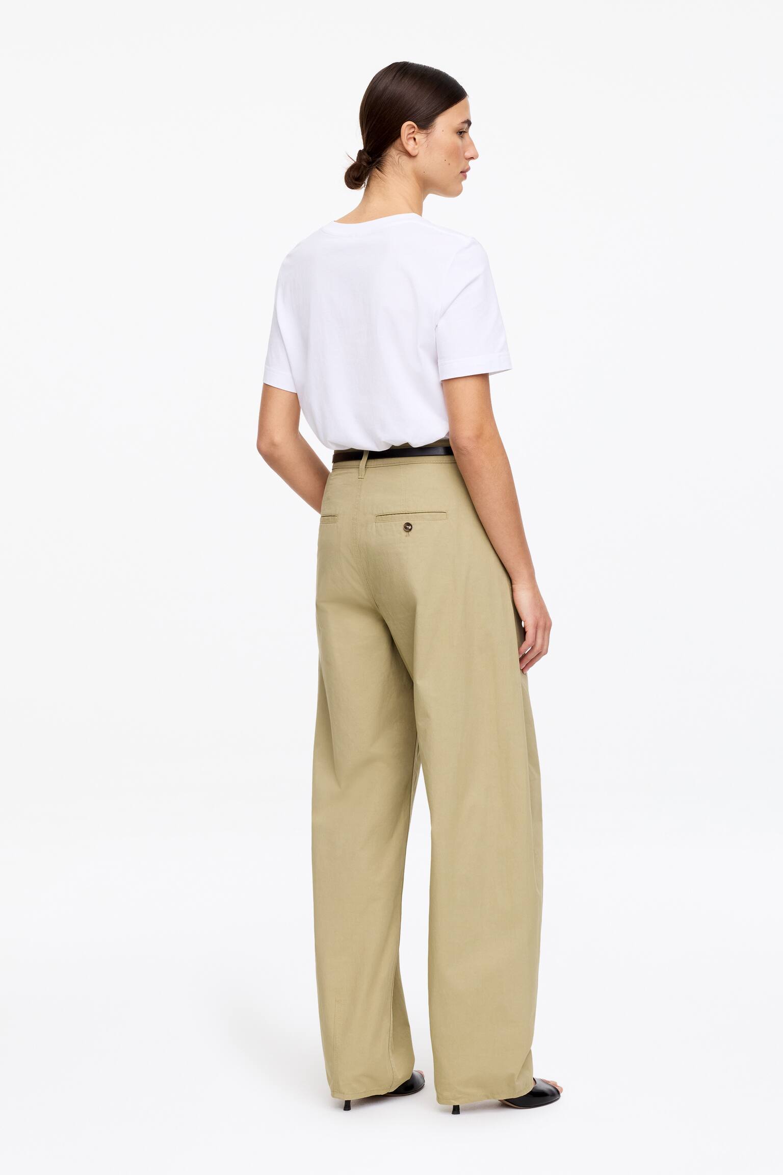 Bukser med tøndeformede ben - Beige/Råhvid/Sort - 5