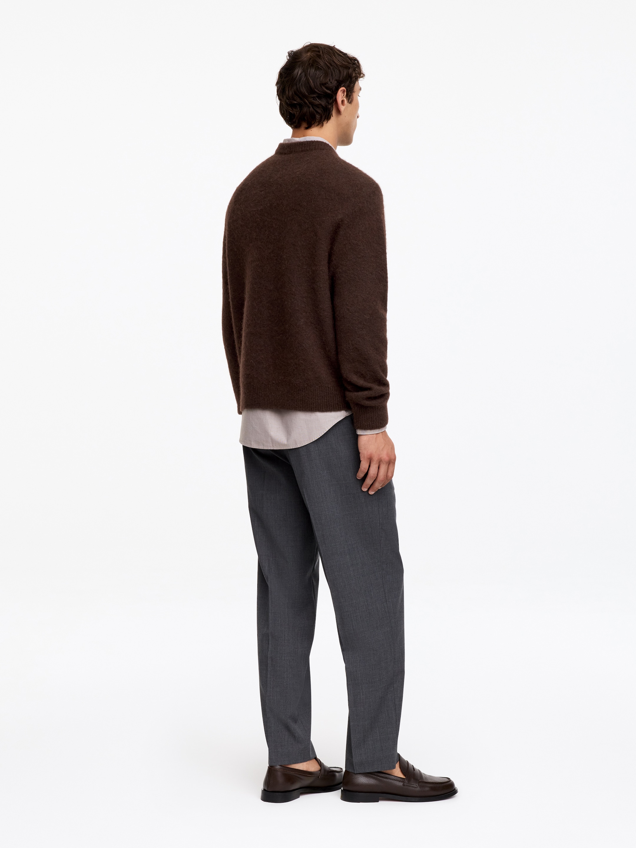 Maglione in misto alpaca e lana merino - Marrone scuro - Relaxed fit - men - StillMedia/Lookbook - 3