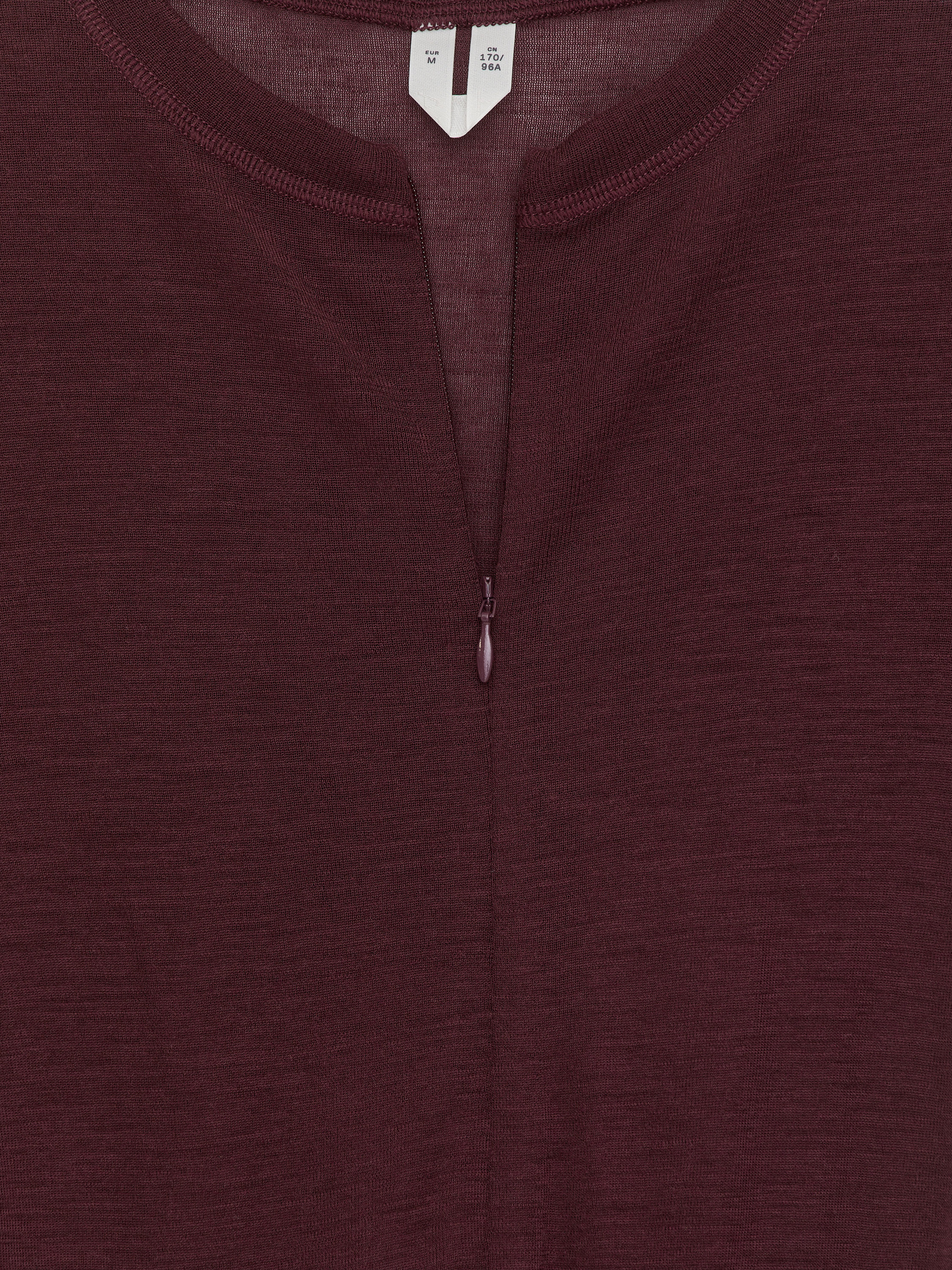 Half-Zip Wool Top - Burgundy - Slim fit - Women - StillMedia/DescriptiveDetail - 1