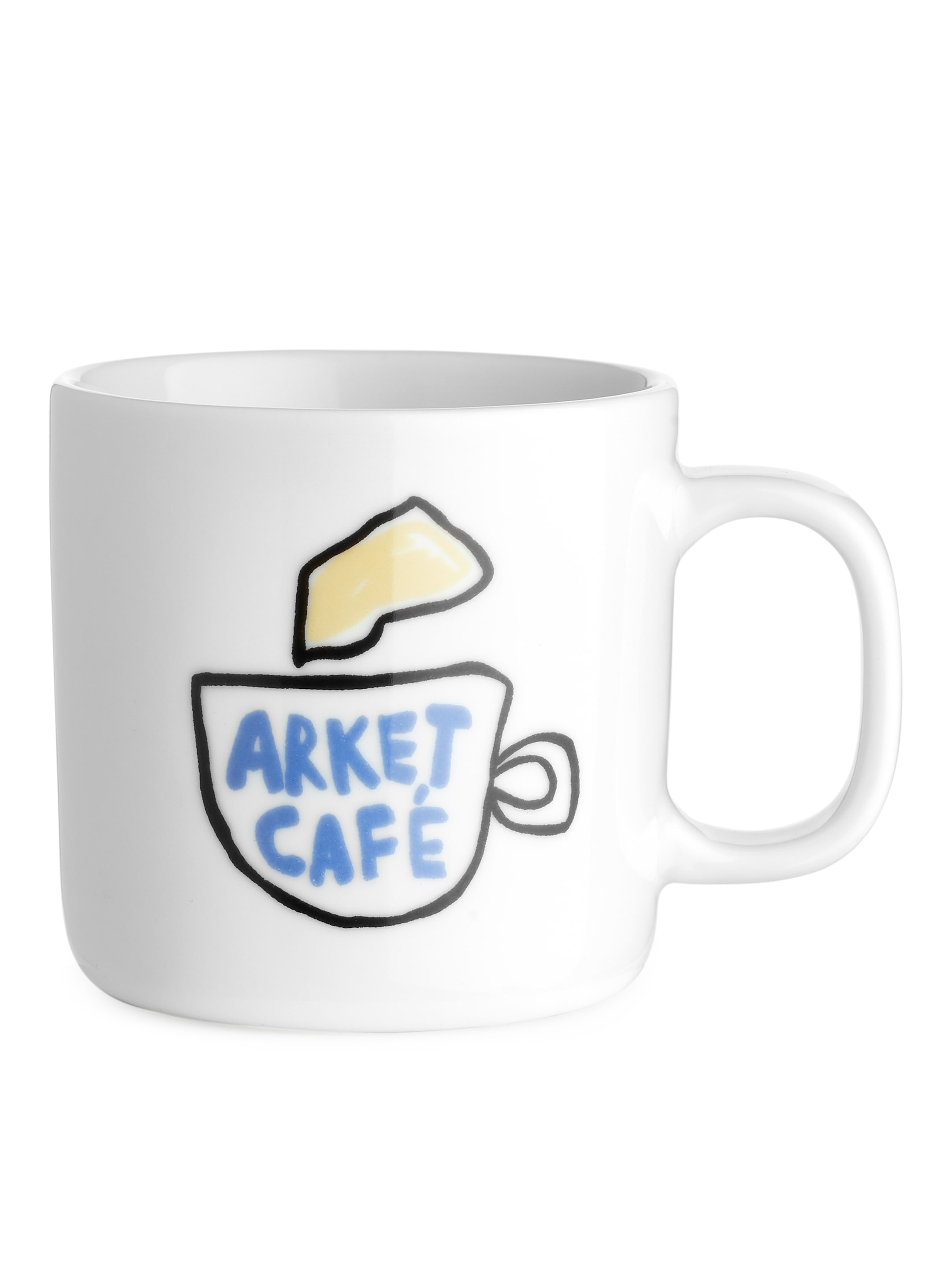 ARKET Café mugg - Vit/gul - Café - StillMedia/DescriptiveStillLife - 1