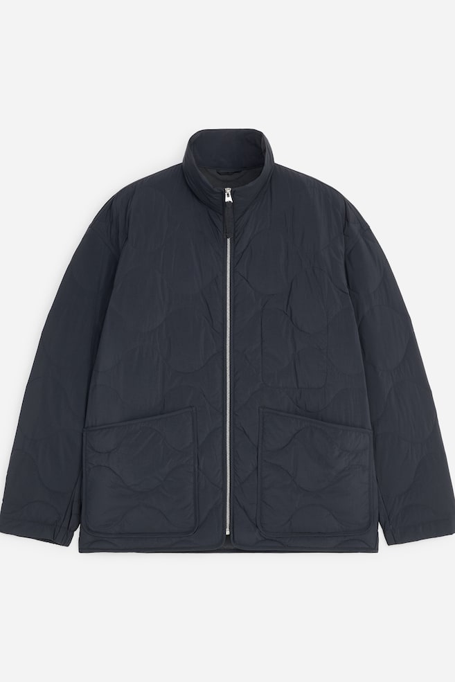 Veste matelassée en duvet - Bleu marine foncé/Beige - 1