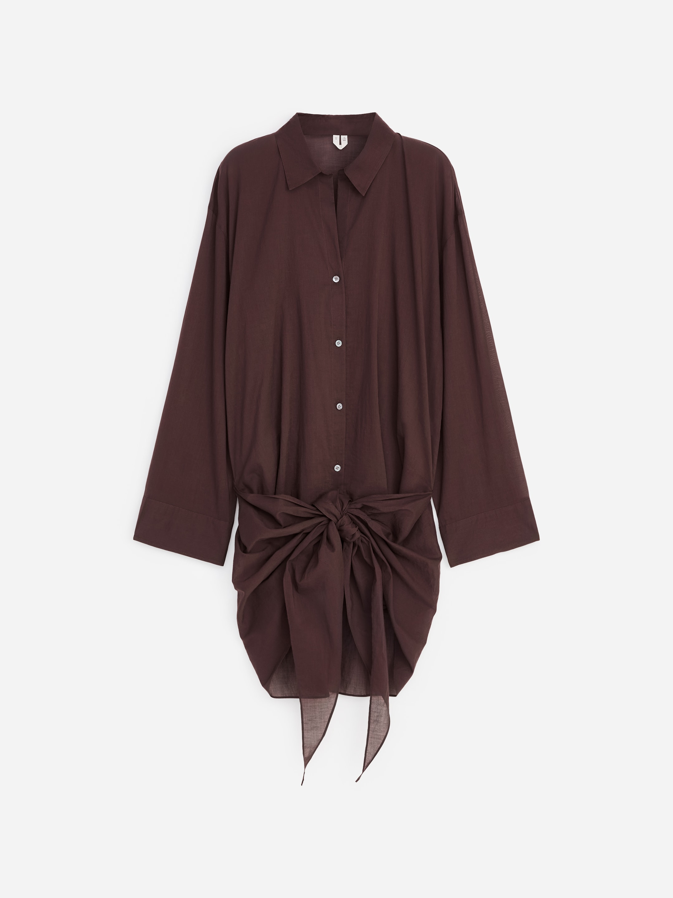 Lyocell Blend Shirt Dress - Brown - Regular fit - Women - StillMedia/DescriptiveStillLife - 1