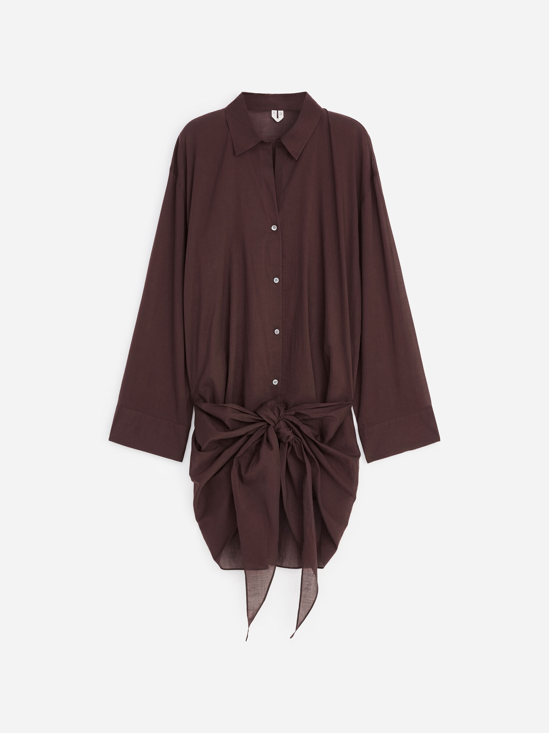Lyocell Blend Shirt Dress - Brown - Regular fit - Women - StillMedia/DescriptiveStillLife - 1