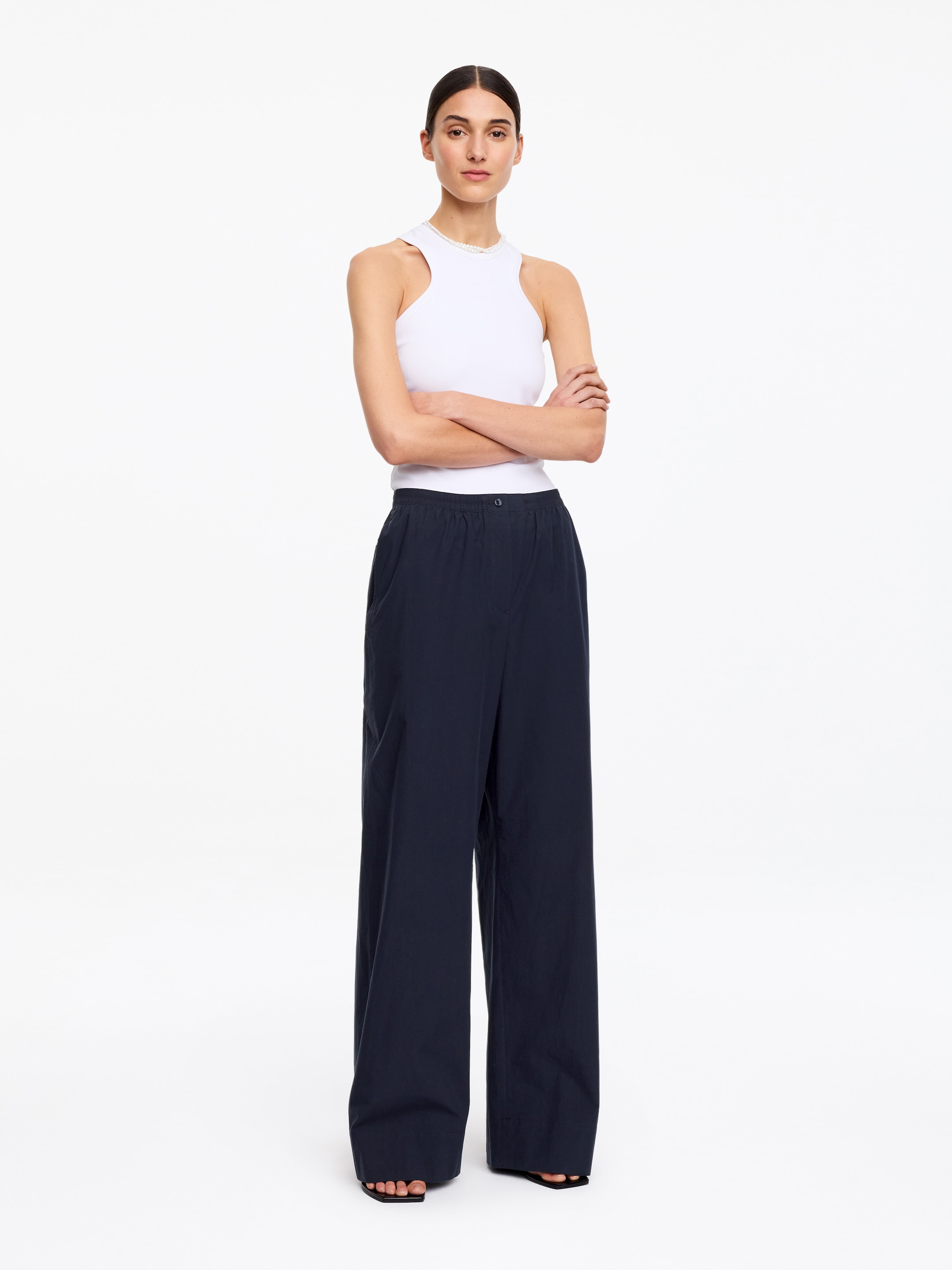 Relaxed Cotton Trousers-#0A041F-19085