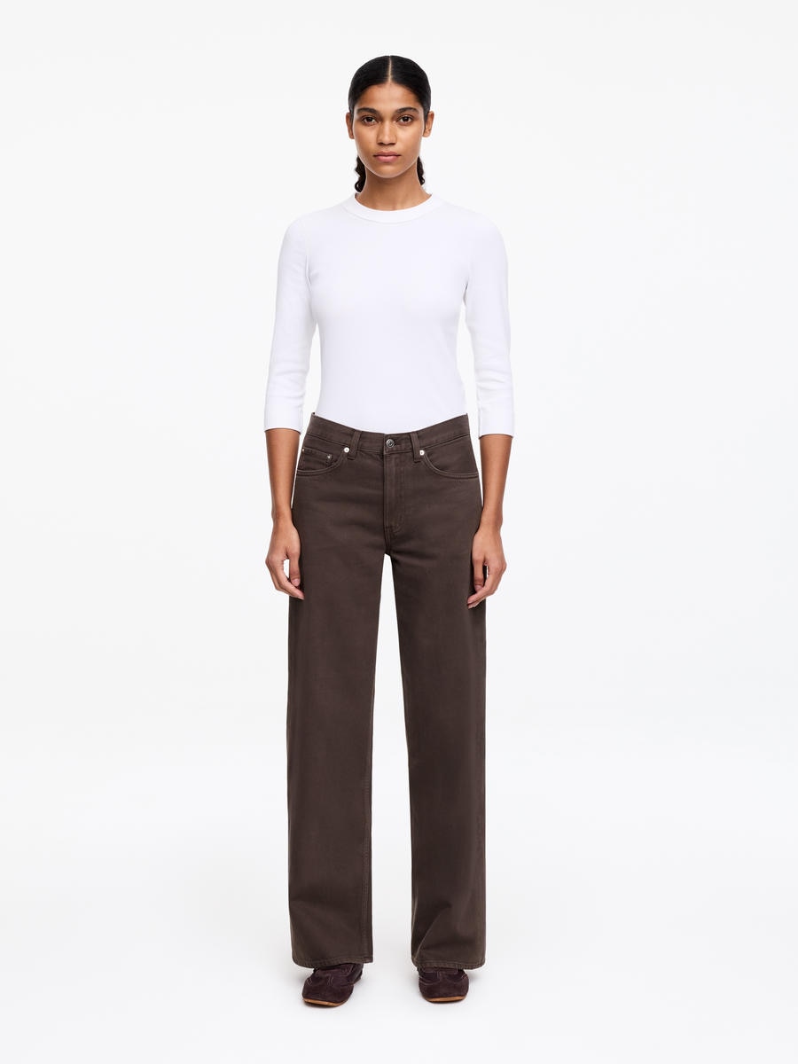 ARKET Women's  Cloud Loose Wide Jeans Brown,  size 32