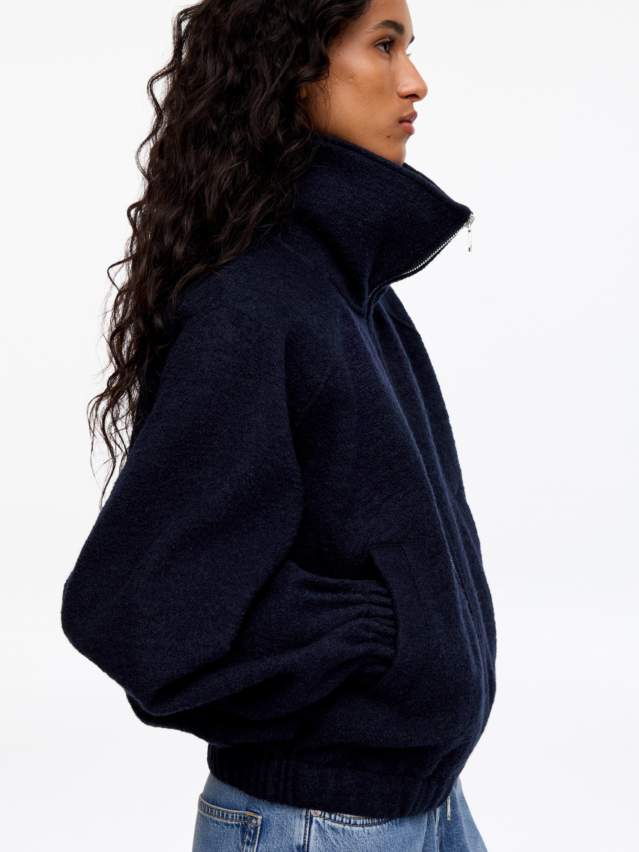 Kurtka z wełną gotowaną - Granatowy - Fason swobodny - women - StillMedia/Lookbook - 2