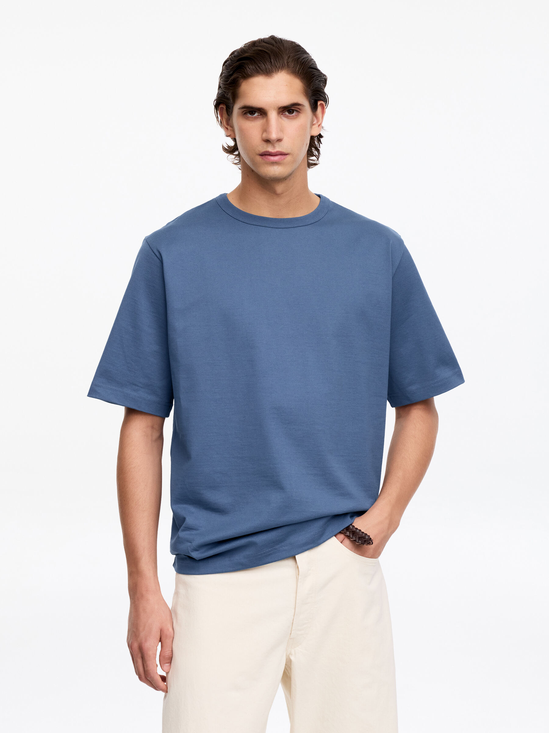 Oversize-T-Shirt, 270 GSM - Dunkelblau - Relaxed Fit - Herren - StillMedia/Lookbook - 5