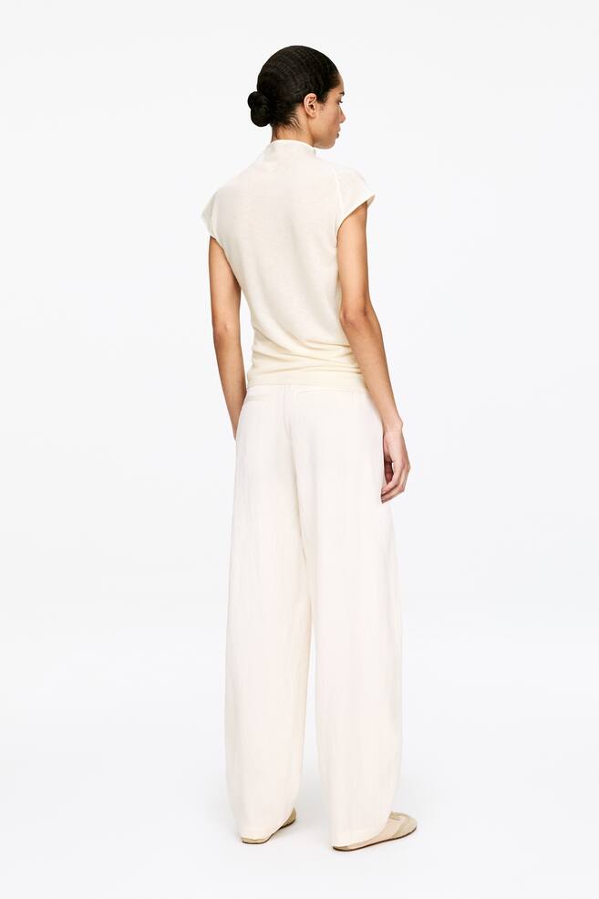 Haut drapé en pur cachemire-Blanc cassé - 3