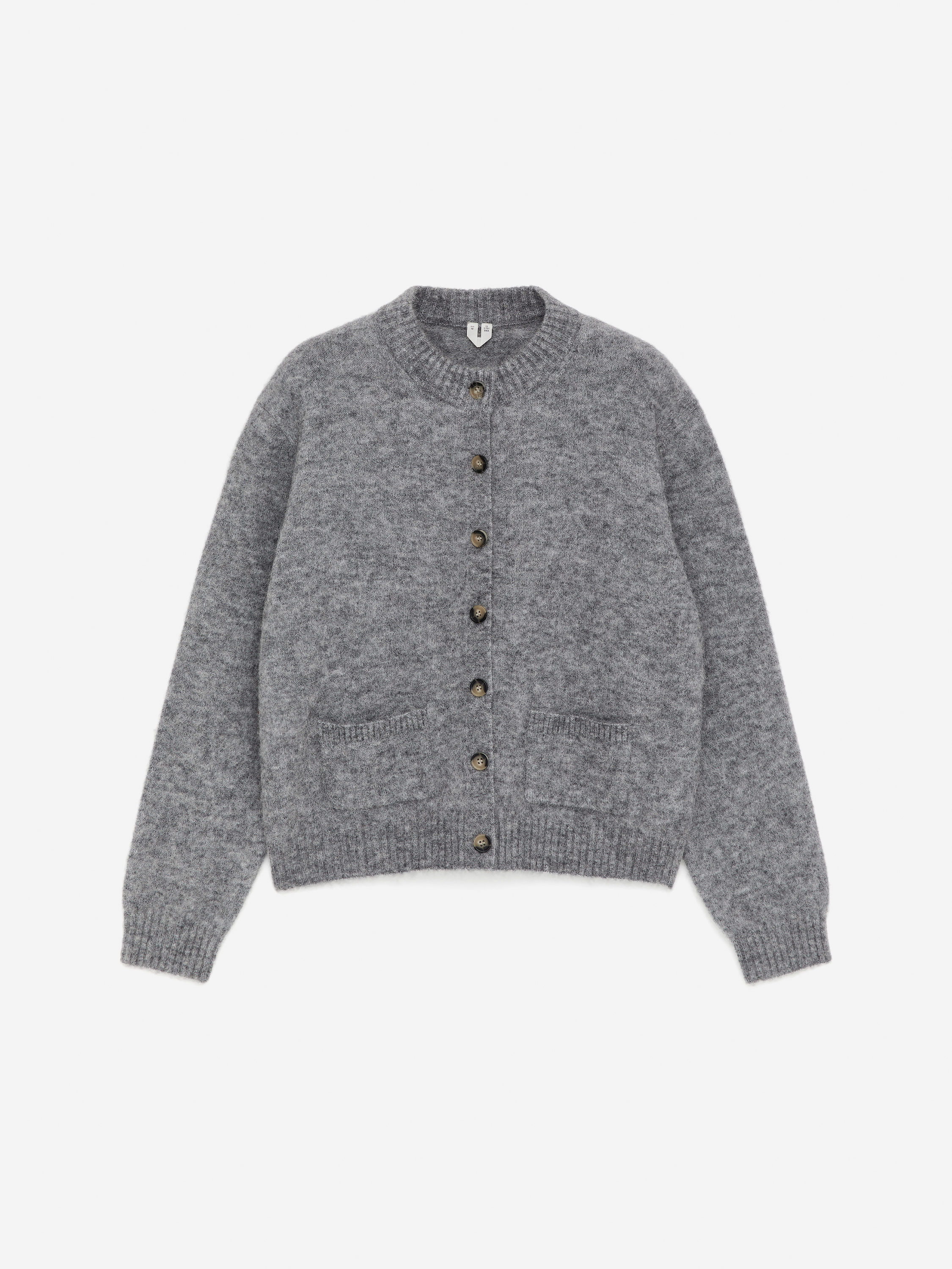 Alpaca-Wool Blend Cardigan - Grey Melange - Regular fit - Women - StillMedia/DescriptiveStillLife - 2