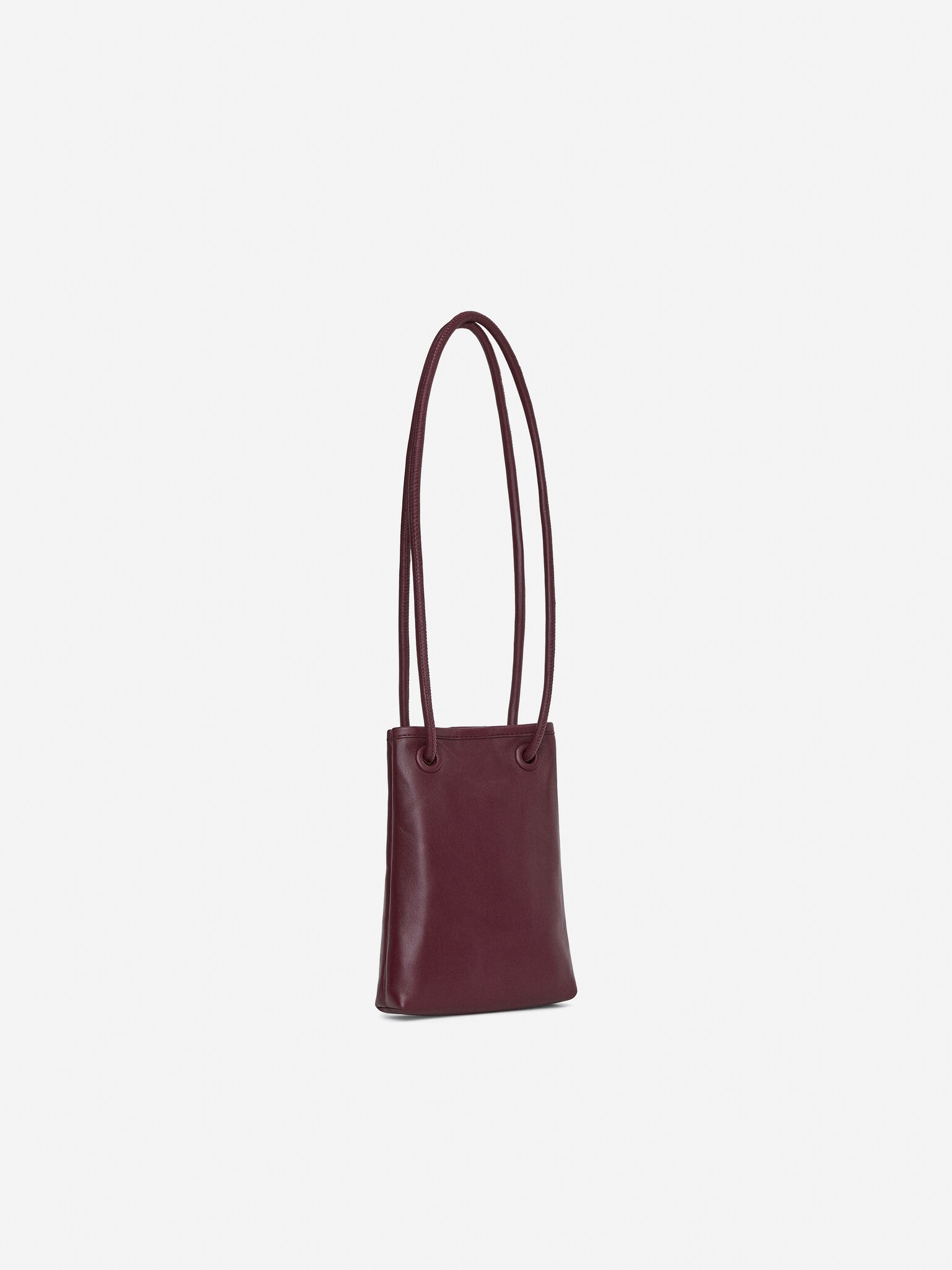 Sac en cuir à bandoulière - Bordeaux/Noir - 4