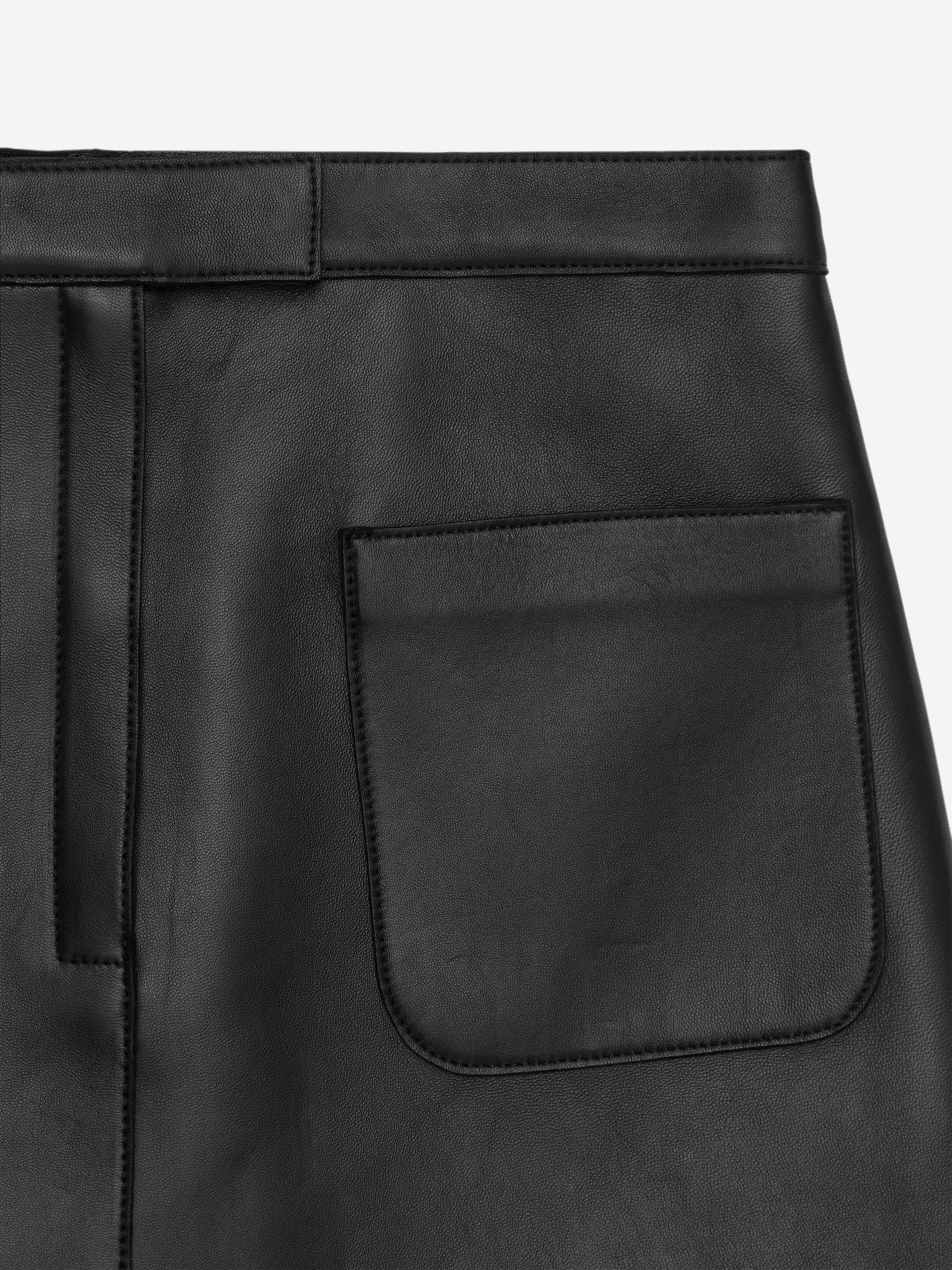 Leather Mini Skirt - Black - Regular fit - Women - StillMedia/DescriptiveDetail - 3