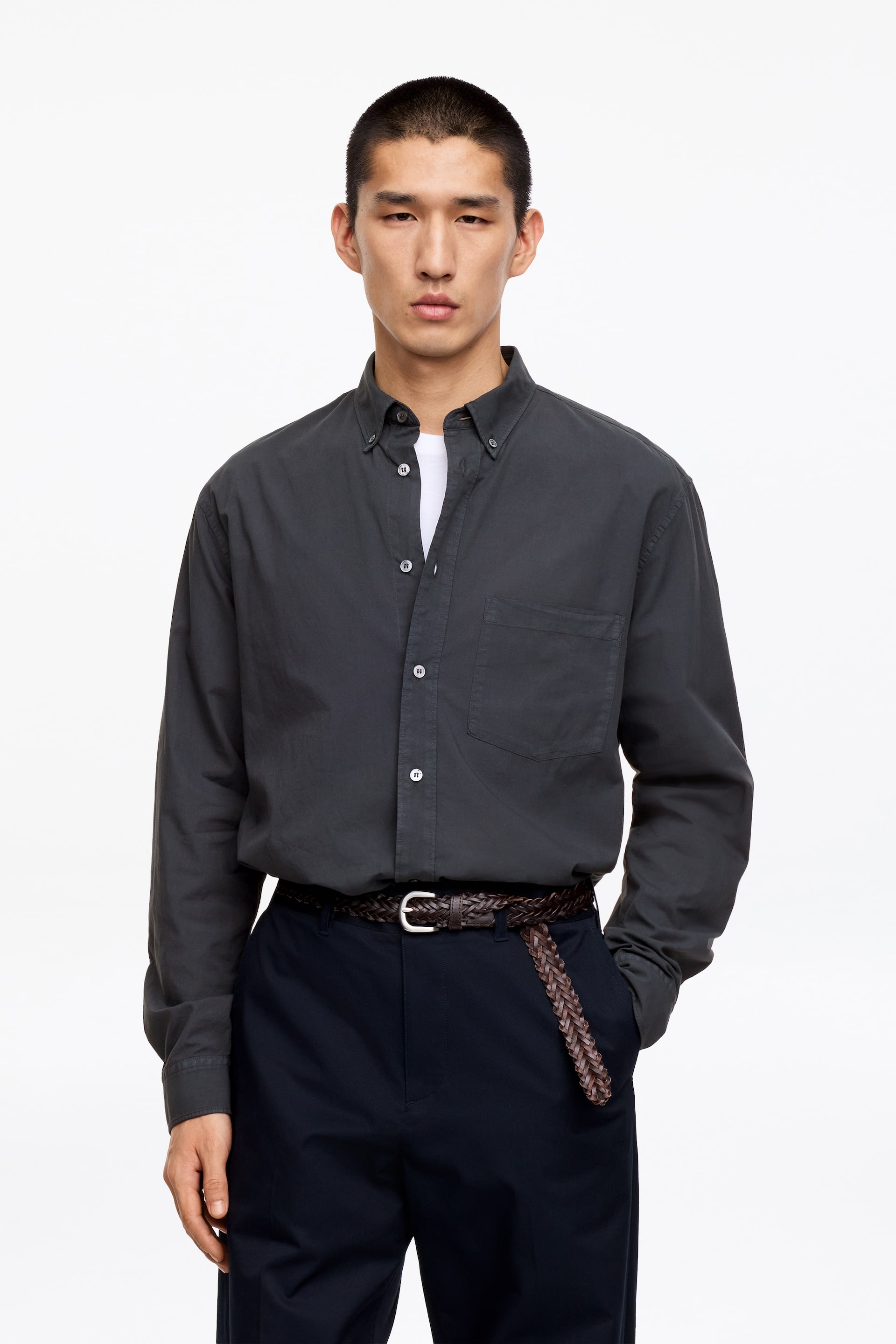 Ingrandisci l'immagine: Legeres Popeline-Hemd - Dunkelblau - UOMO | H&M CH 1