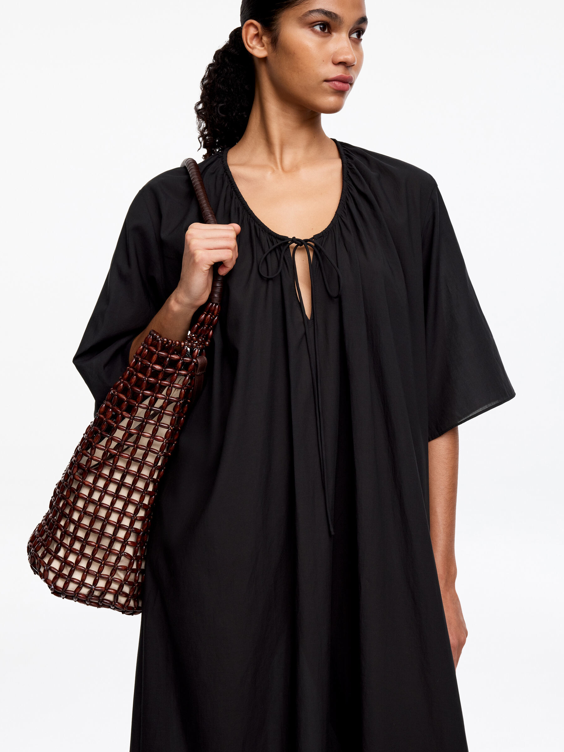 Lyocell Blend Beach Dress - Black - Loose fit - Women - StillMedia/Lookbook - 2