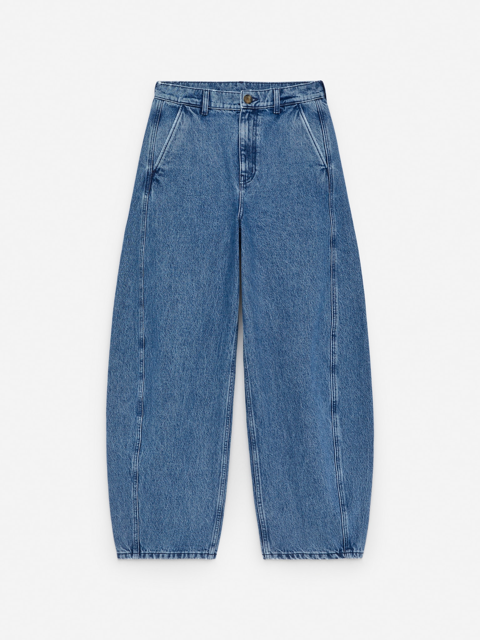 Barrel-Leg Jeans - Blue