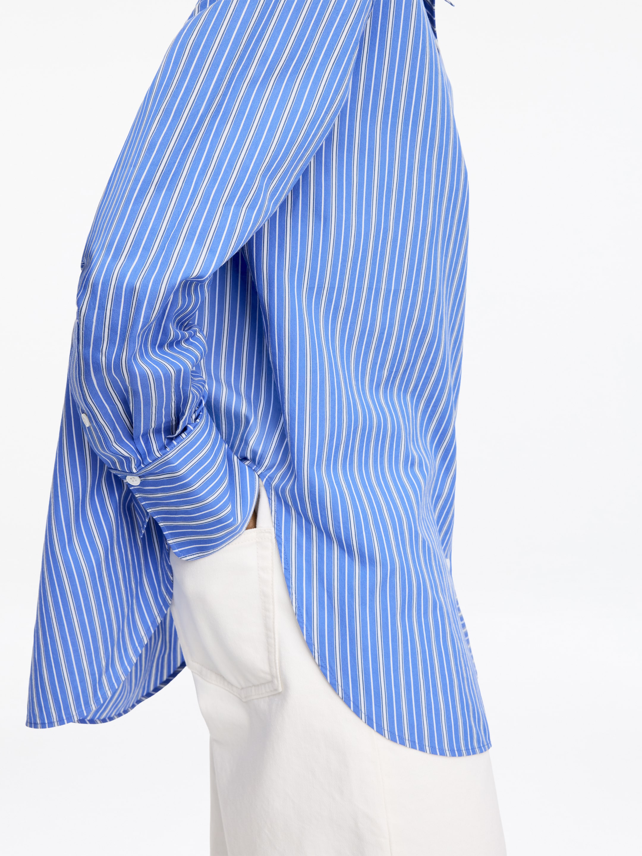 Camisa amplia de algodón y seda - Azul - Corte holgado - Women - StillMedia/Lookbook - 5