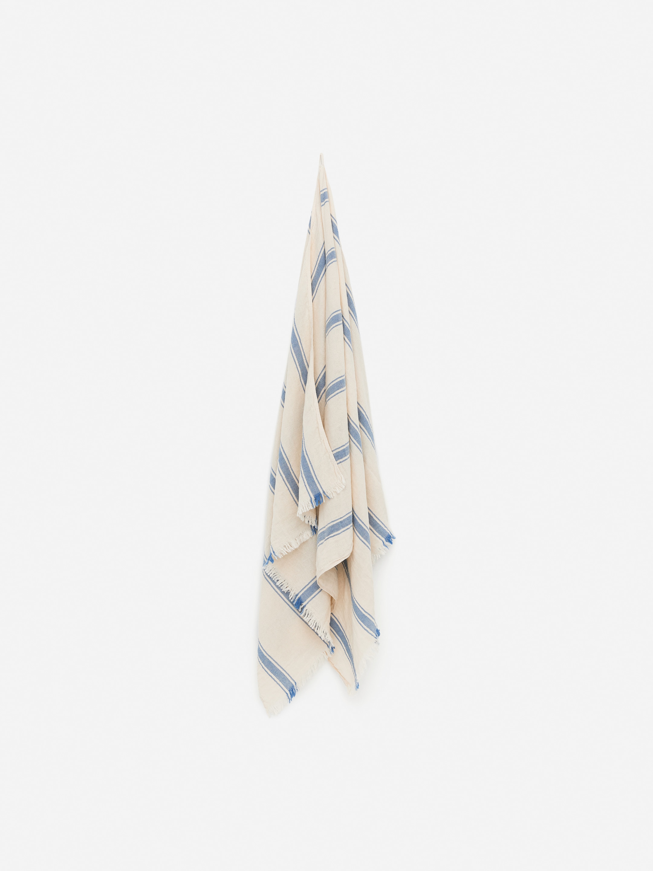 Visa större bild: Handduk i vävd bomull - Offwhite/blå - Home All | H&M SE 1