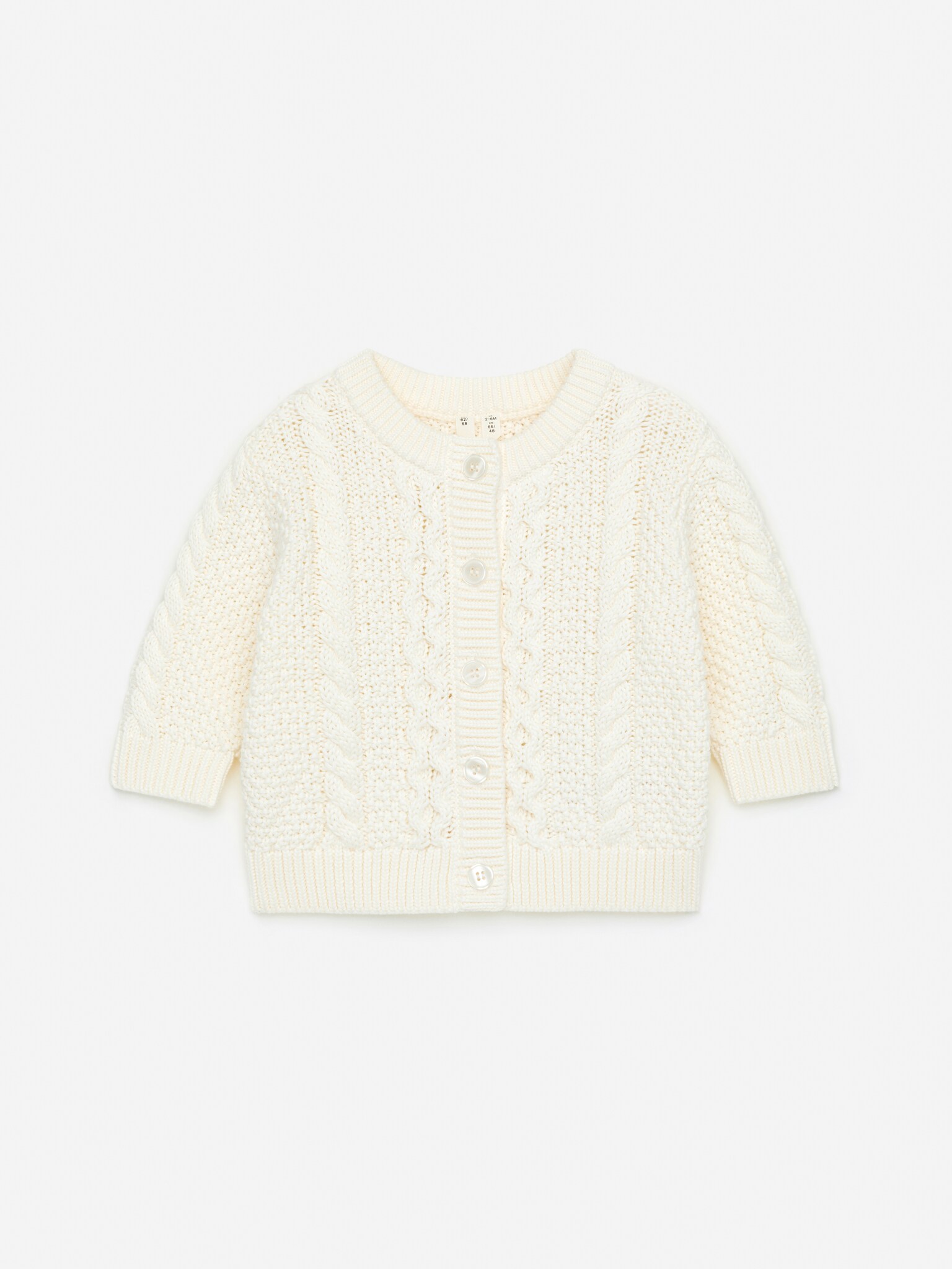 Strickjacke mit Zopfmuster - Weiß - 1