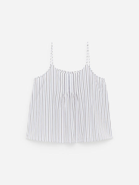 Arka Cotton Off-White Strappy Striped Top main image 1