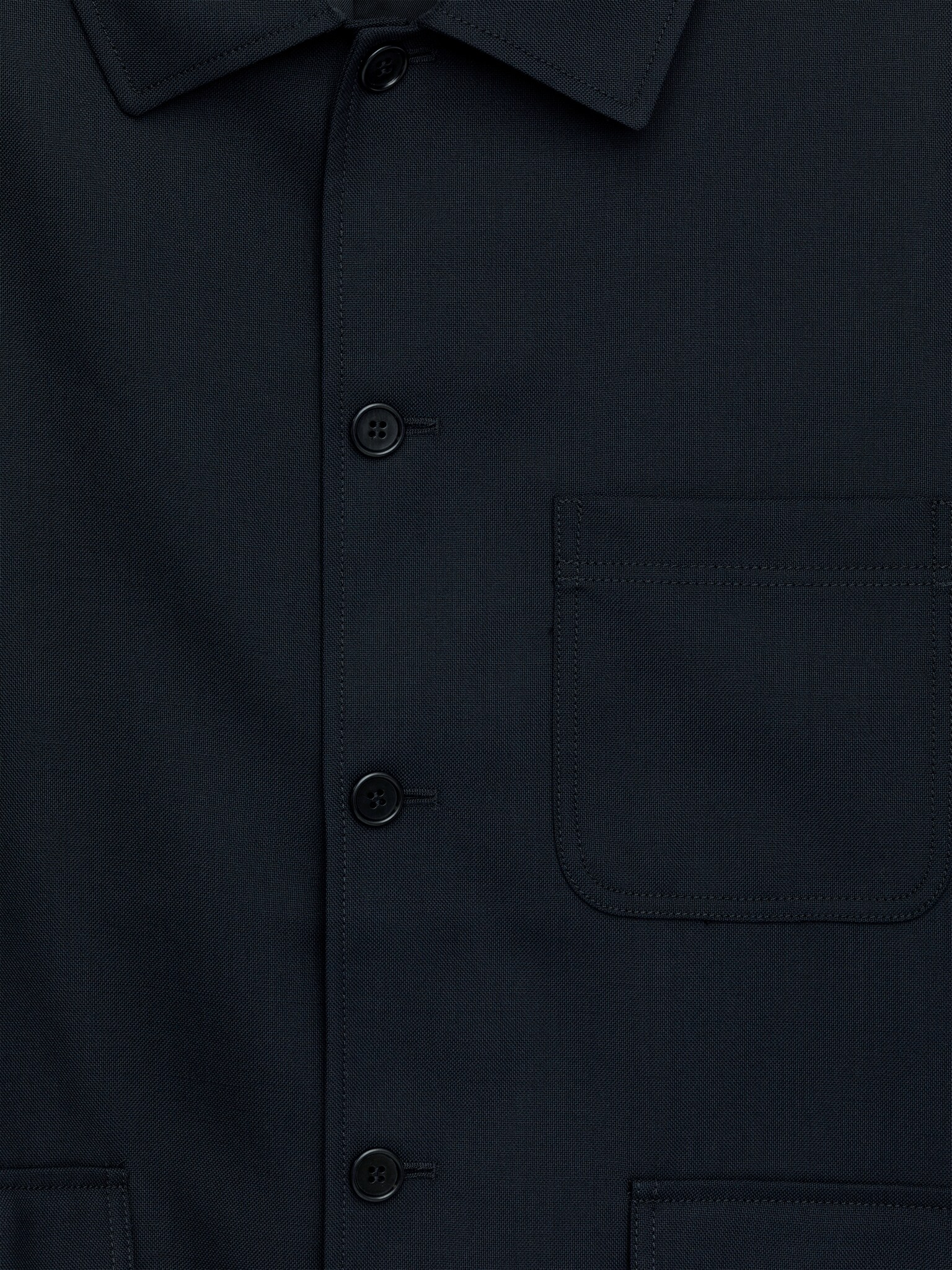 Chaqueta en tejido hopsack en mezcla de lana - Azul oscuro - 6