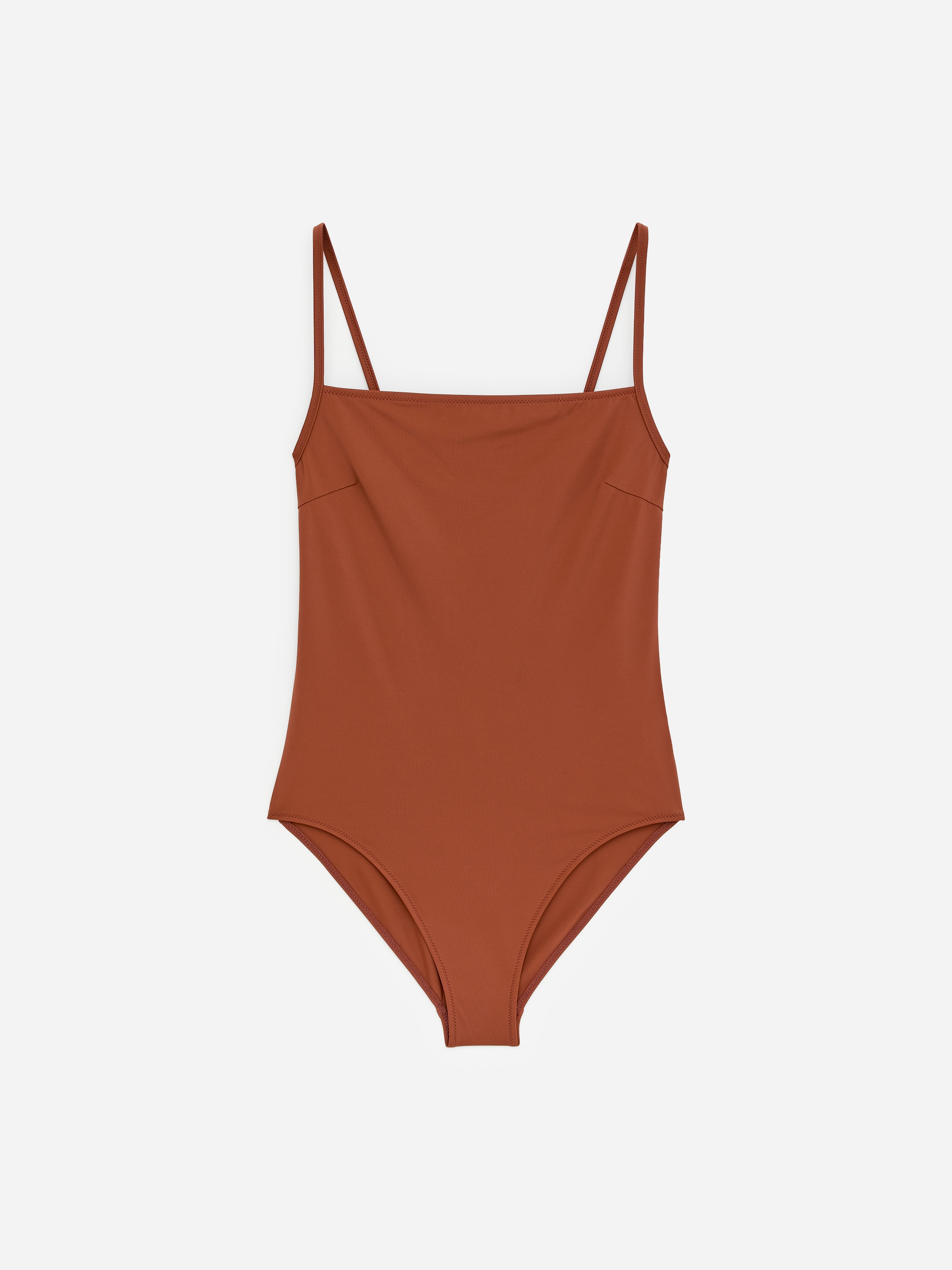 Square-Neck Swimsuit-Brown-18759