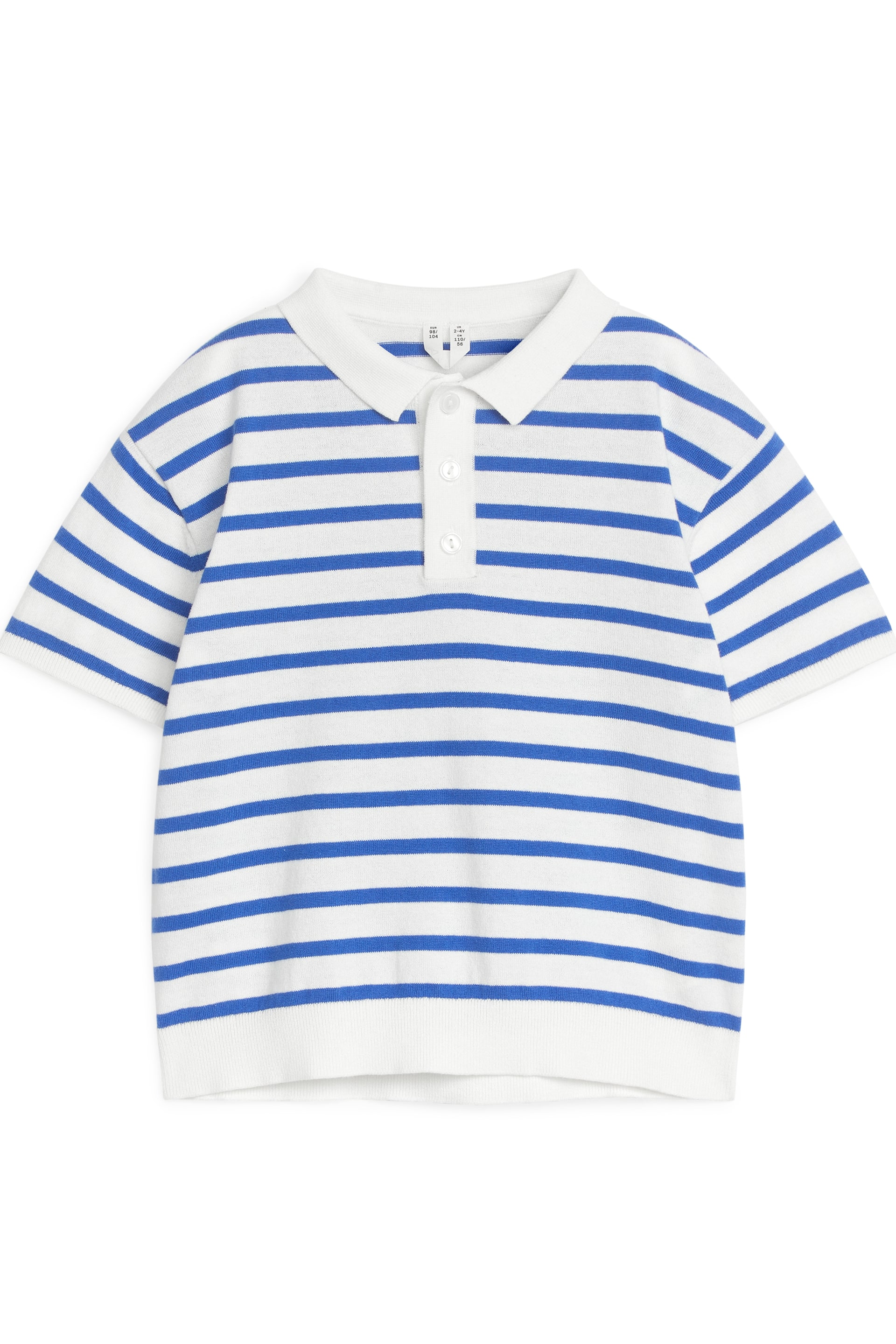 View larger image: Fine-Knit Polo Shirt - White/Blue - Kids | H&M GB 1