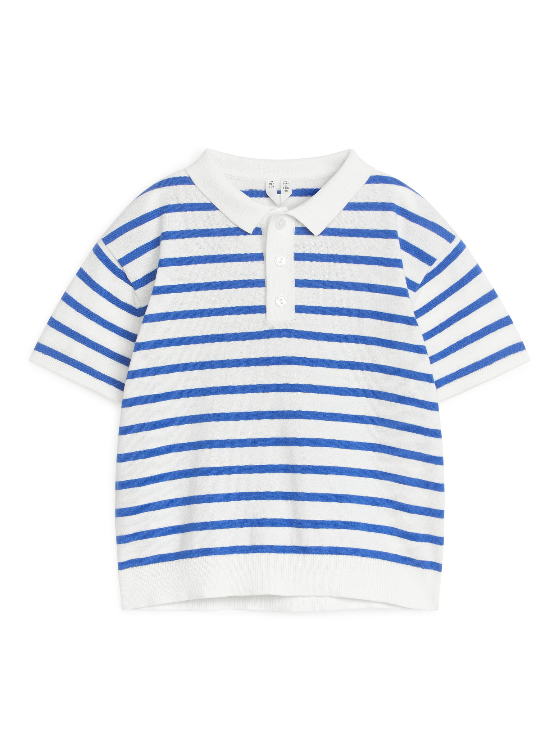 Feinstrick-Poloshirt - Weiß/Blau - Relaxed Fit - Kinder - StillMedia/DescriptiveStillLife - 1