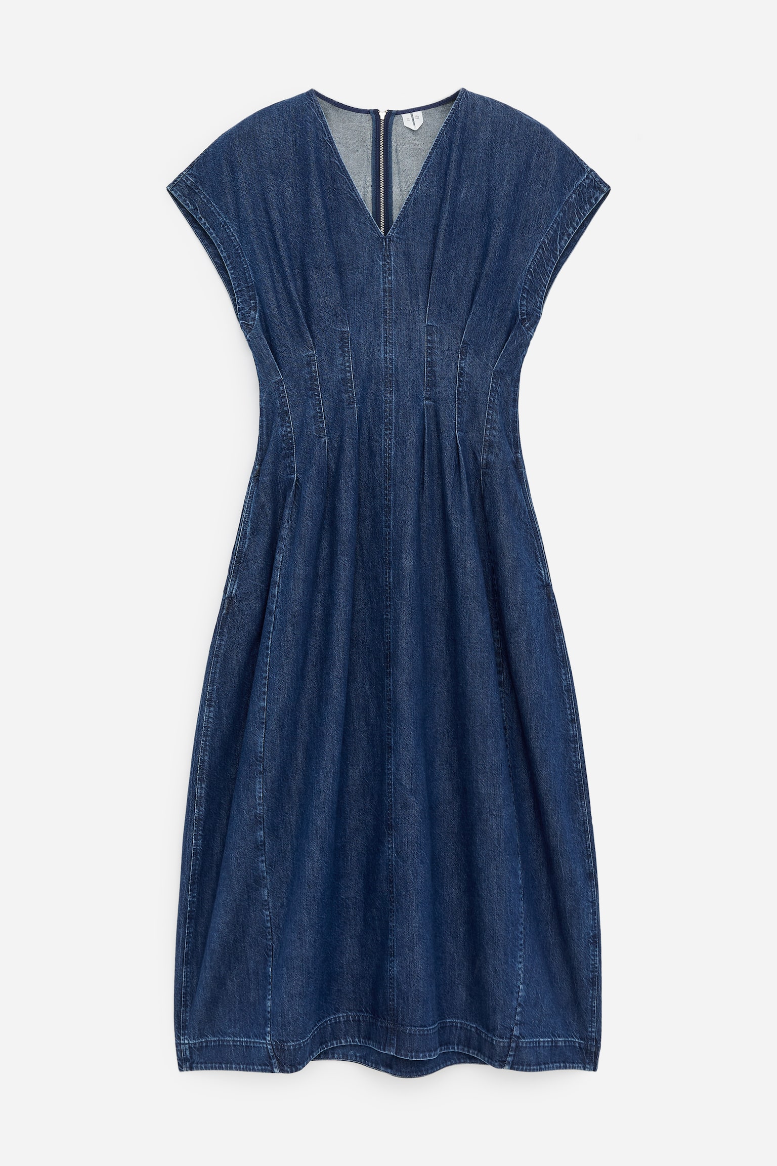 Geplooide denim jurk - Blauw - 2