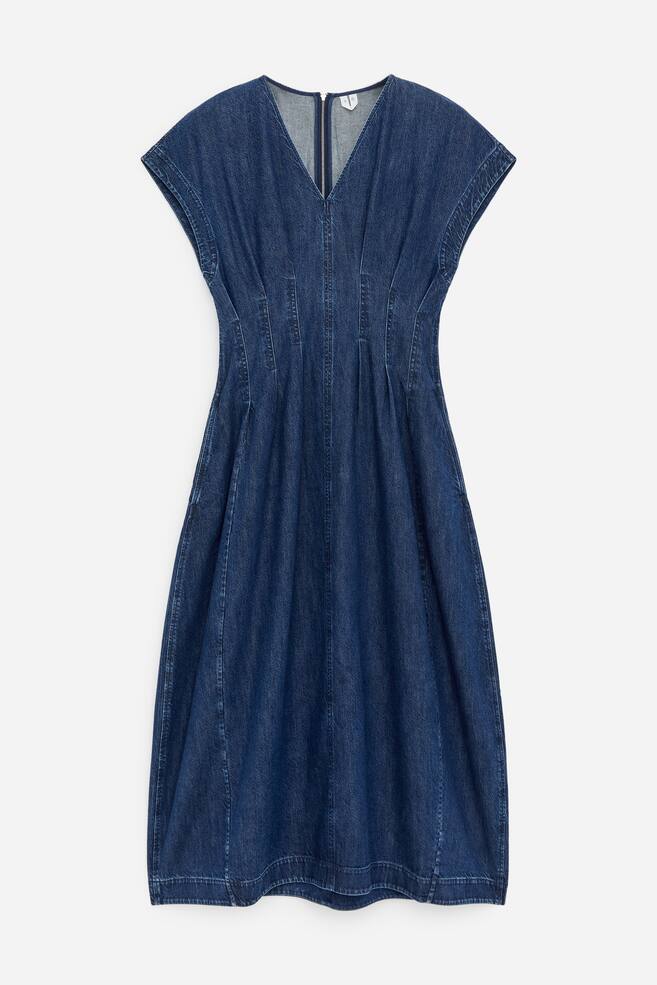 Robe en jean plissée - Bleu - 1