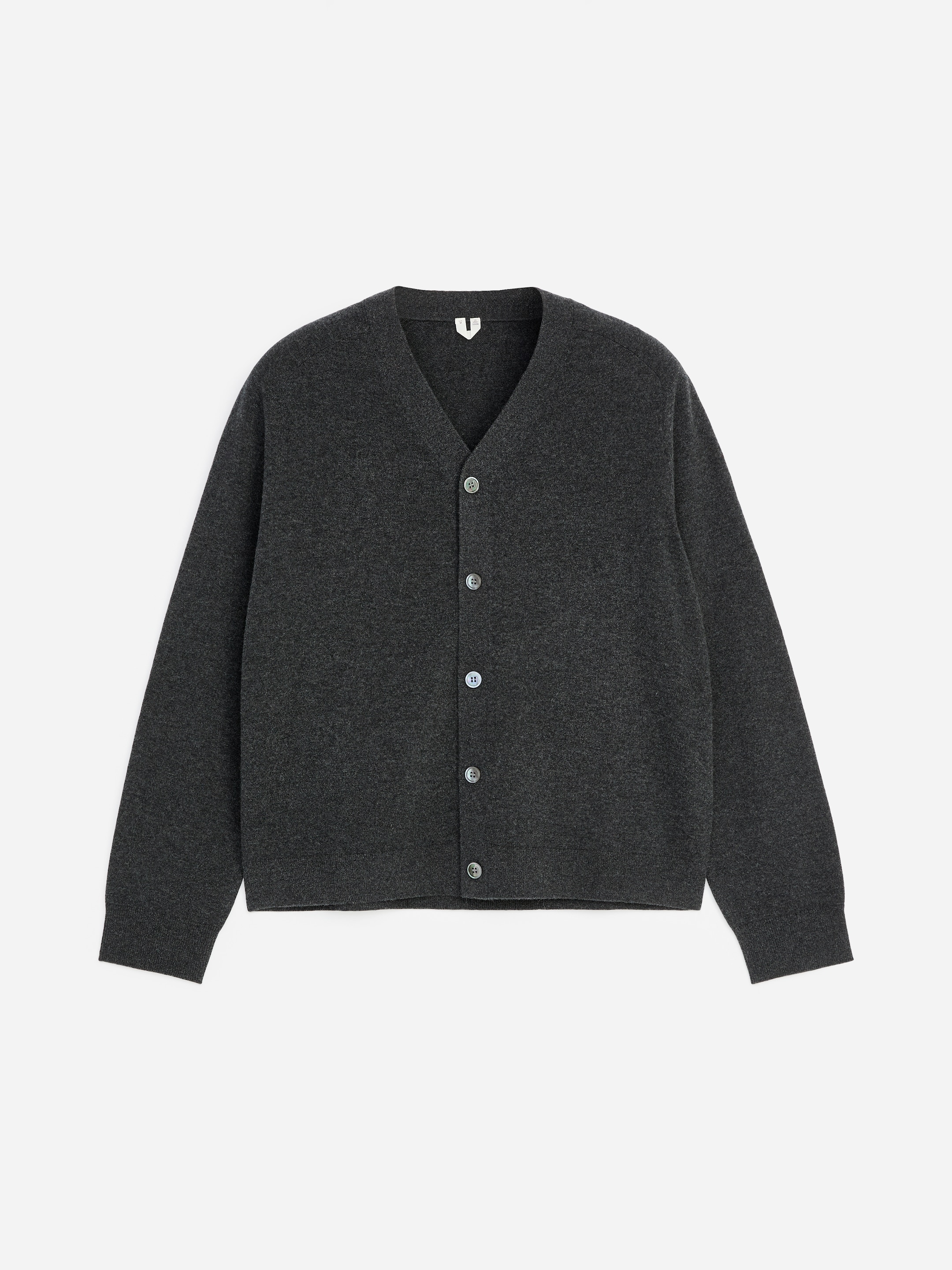 Fine-Knit Wool Cardigan-#323232-19968