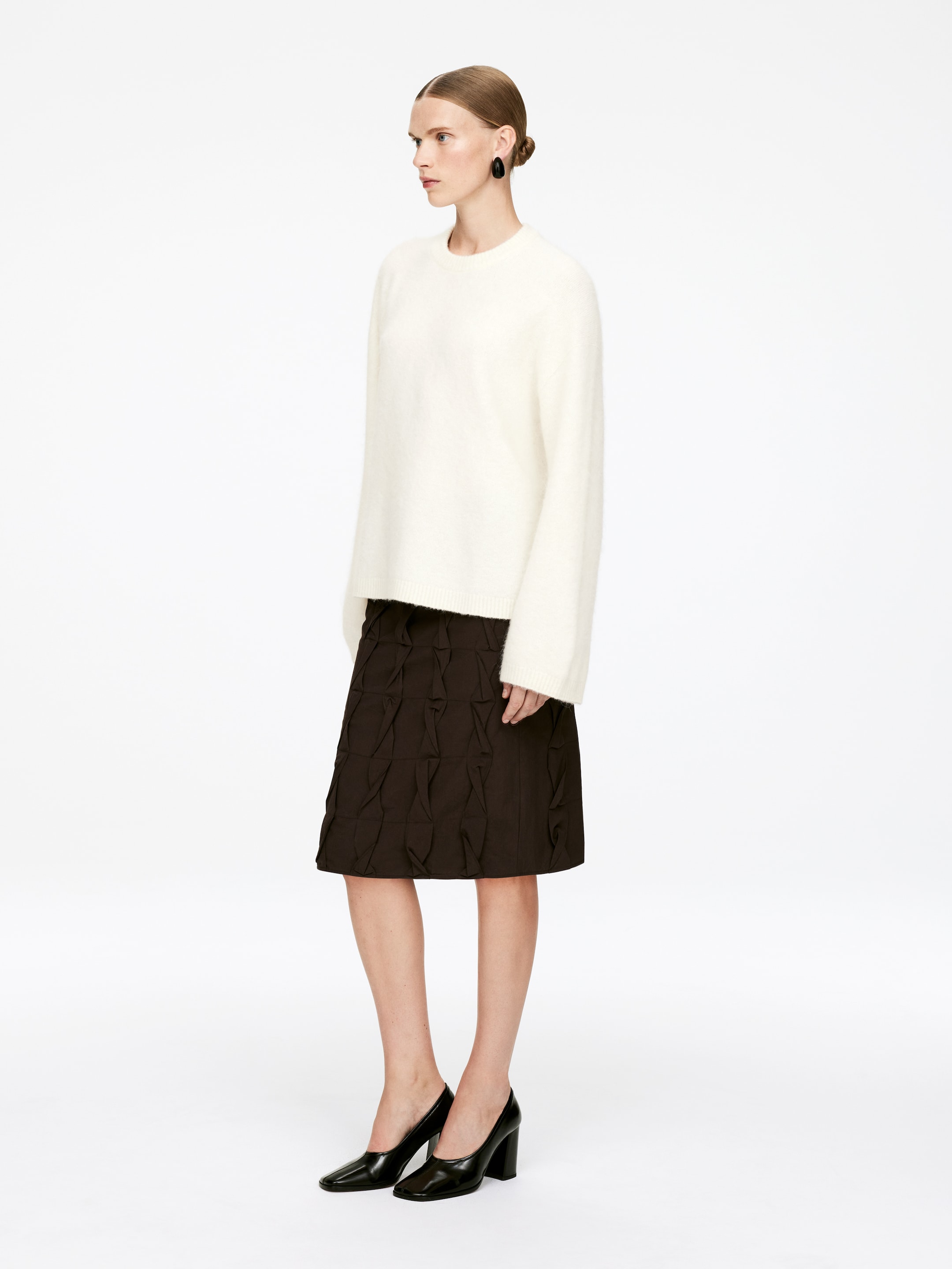 Visa större bild: Tröja i alpacka och ull - Off-white - DAM | H&M SE 3
