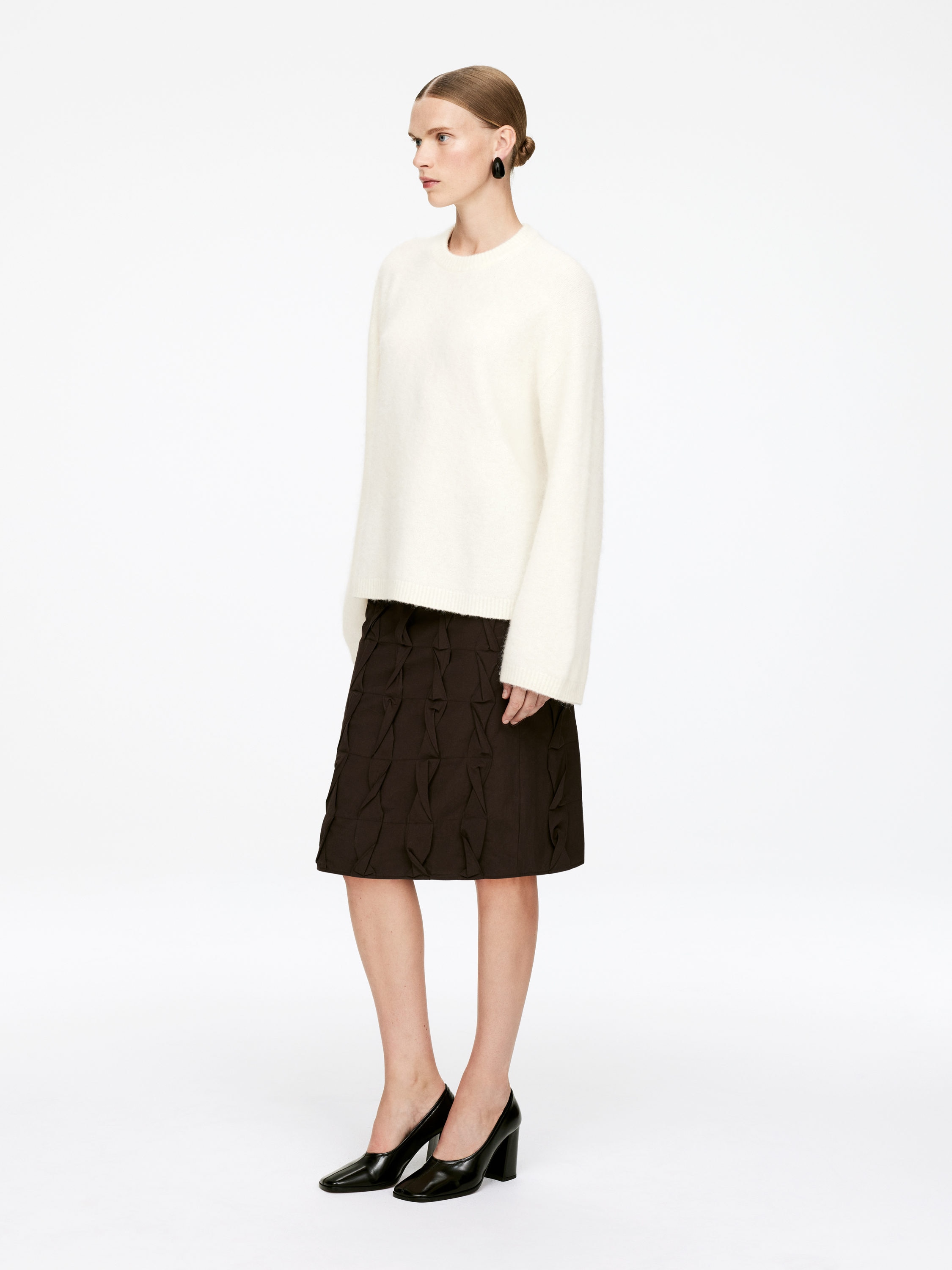 Alpaca-Wool Blend Jumper - Off White - Oversized - Women - StillMedia/Lookbook - 11
