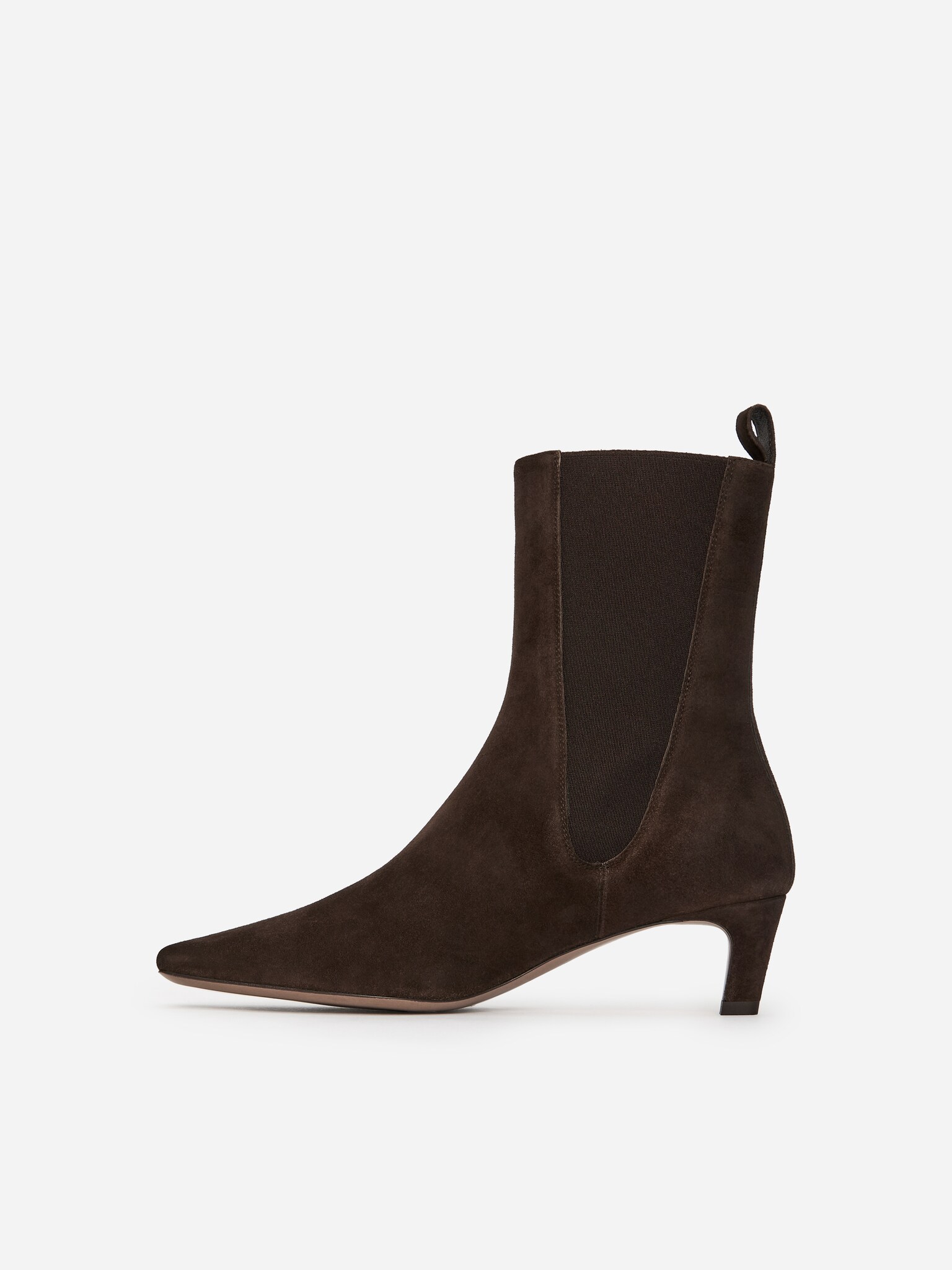 Suede Ankle Boots - Dark Brown - 2