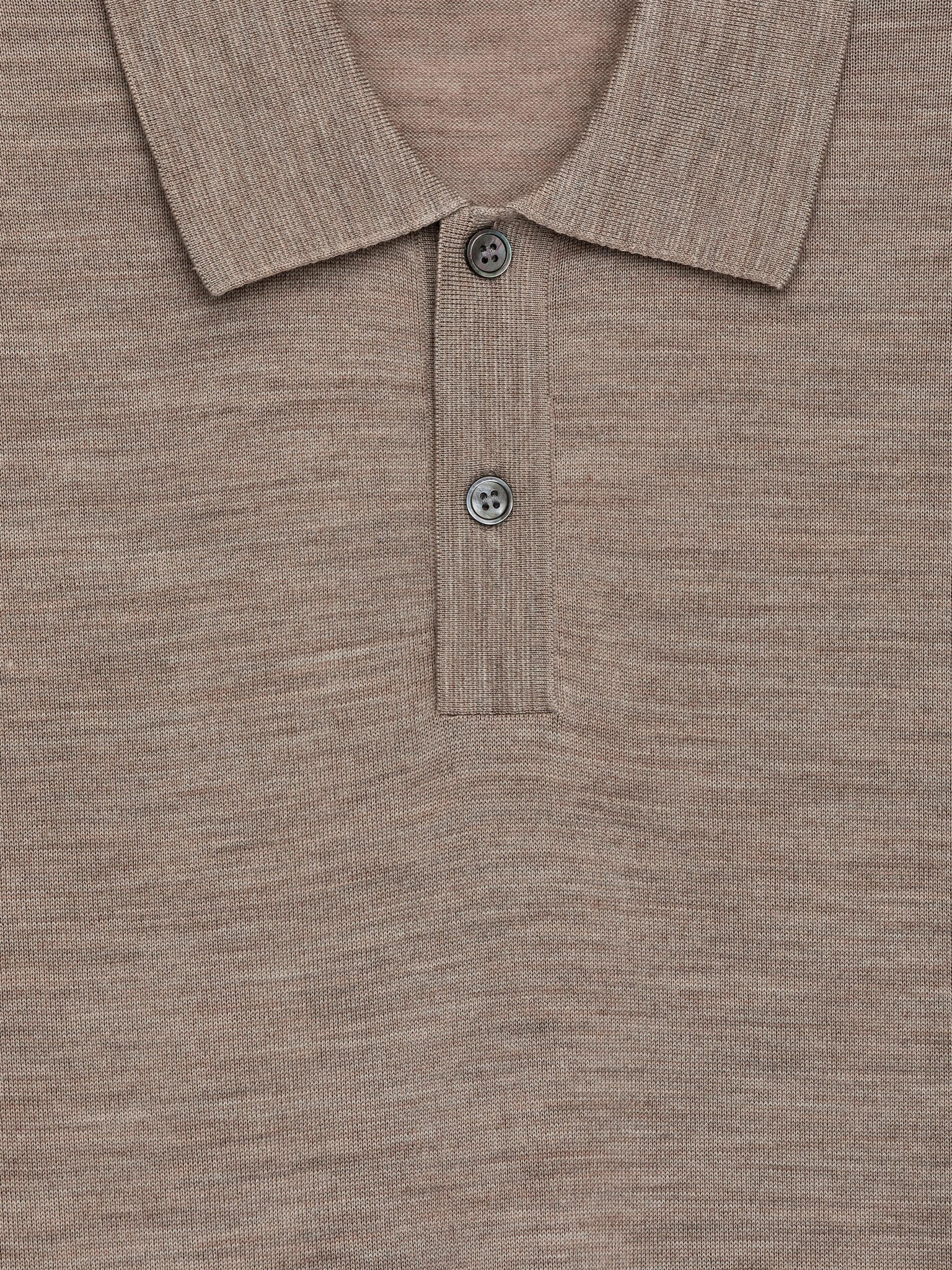 Polo en laine - Beige/Bleu foncé - 2